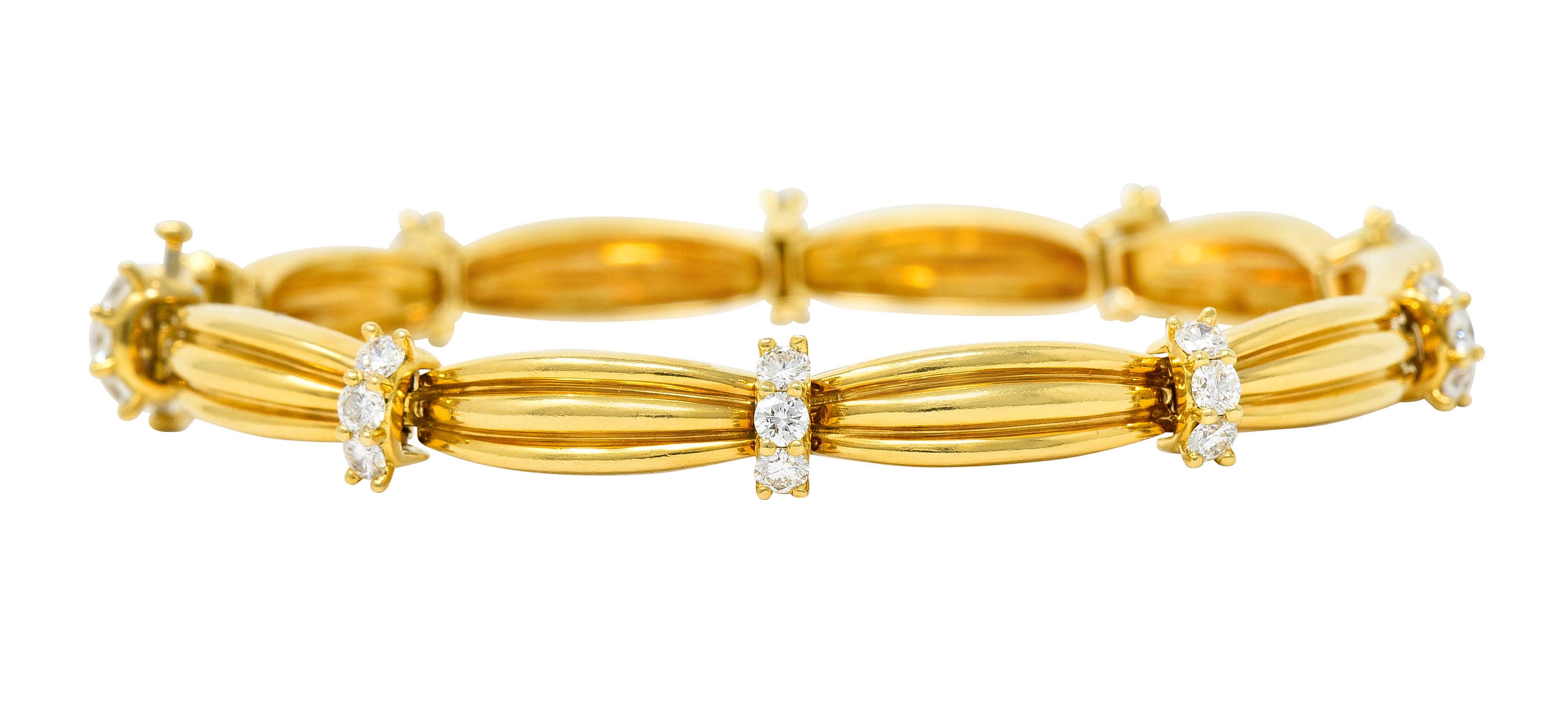 Vintage Tiffany & Co. 1.00 CTW Diamond 18 Karat Yellow Gold Link Braceletbracelet - Wilson's Estate Jewelry