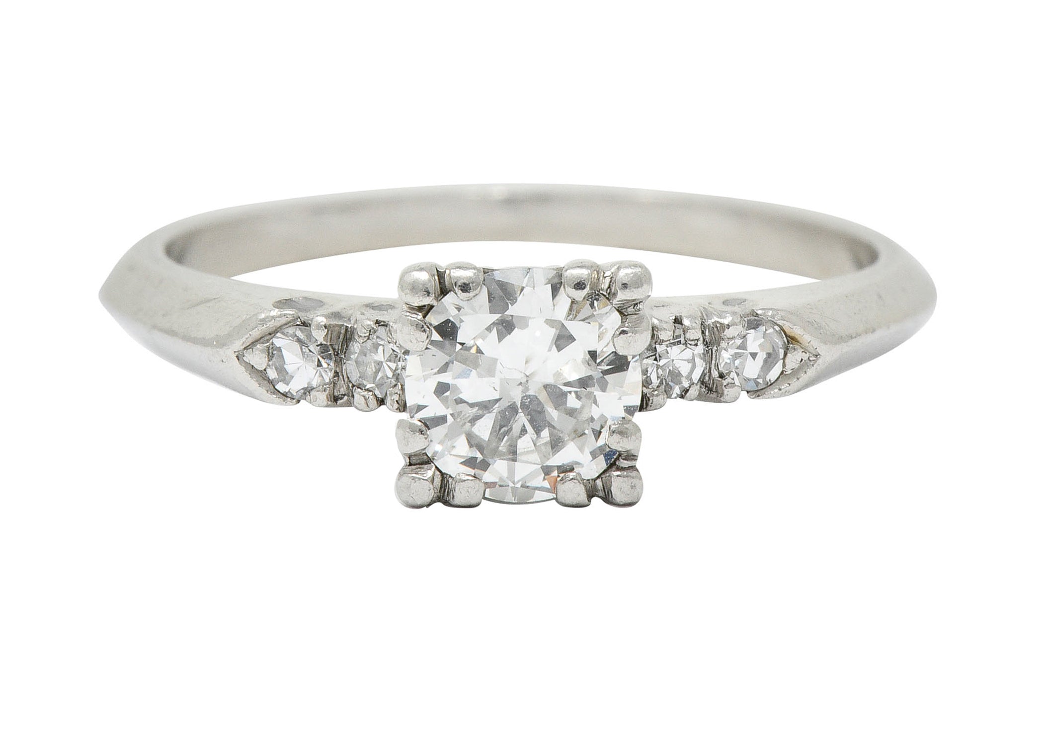 Retro 0.64 CTW Diamond Platinum Five Stone Engagement RingRing - Wilson's Estate Jewelry