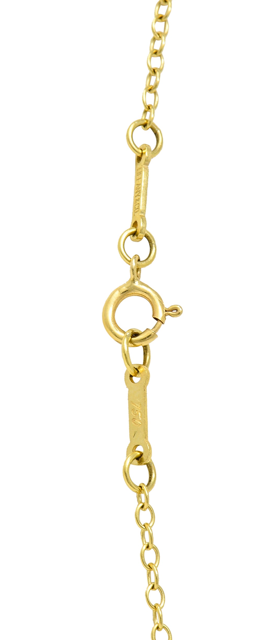 Elsa Peretti Tiffany & Co. Spain Vintage Lapis Lazuli 18 Karat Yellow Gold Touchstone Pendant Necklace Wilson's Estate Jewelry