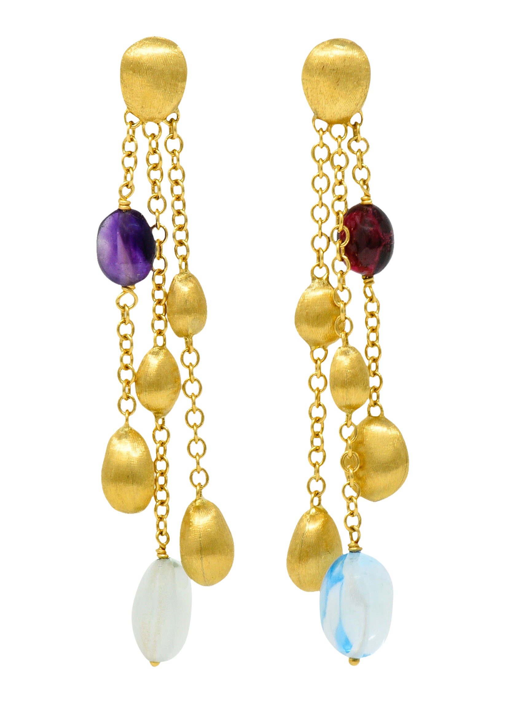 Marco Bicego Multi-Gem 18 Karat Gold Confetti Tassel Drop EarringsEarrings - Wilson's Estate Jewelry