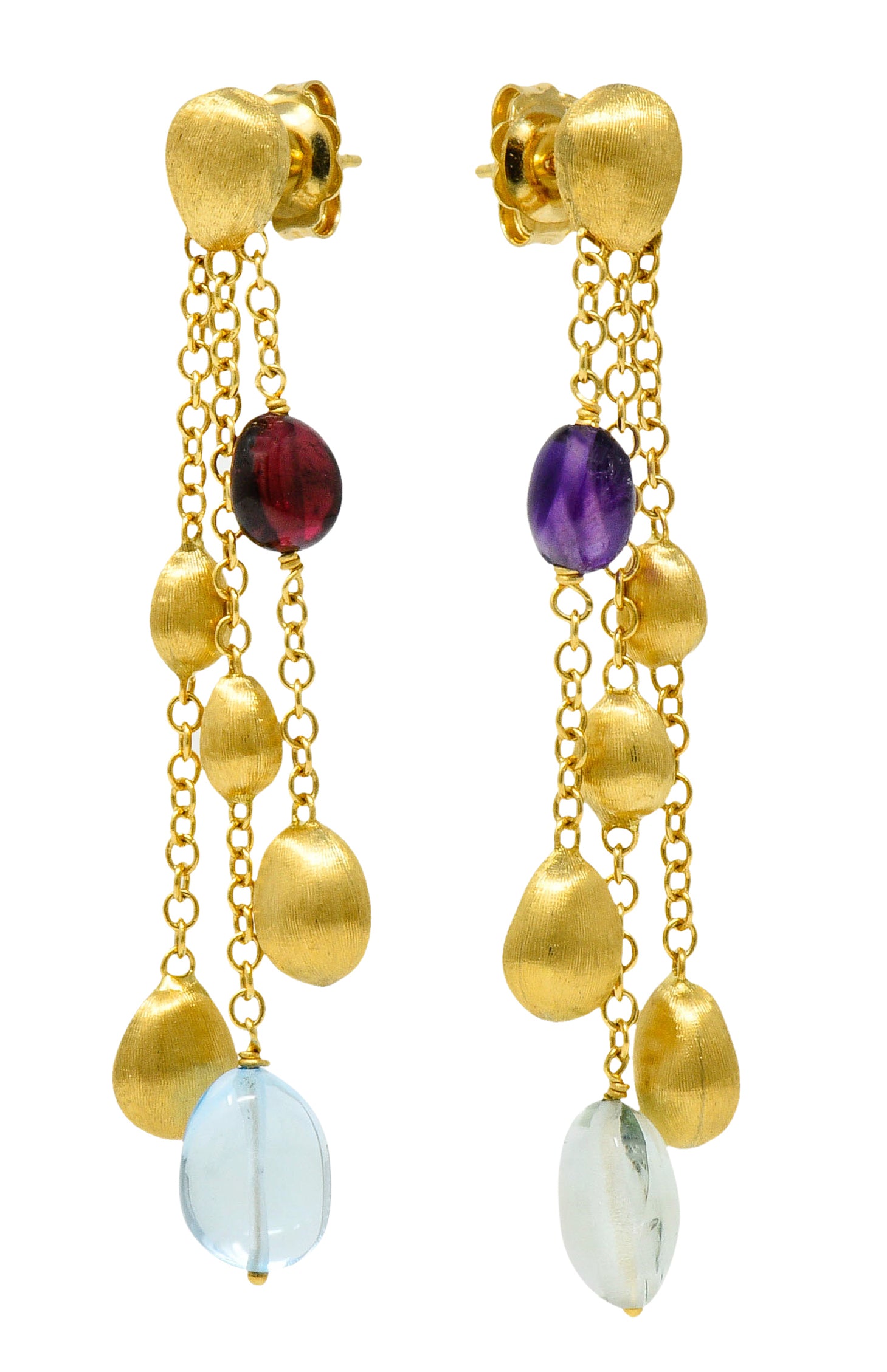 Marco Bicego Multi-Gem 18 Karat Gold Confetti Tassel Drop EarringsEarrings - Wilson's Estate Jewelry