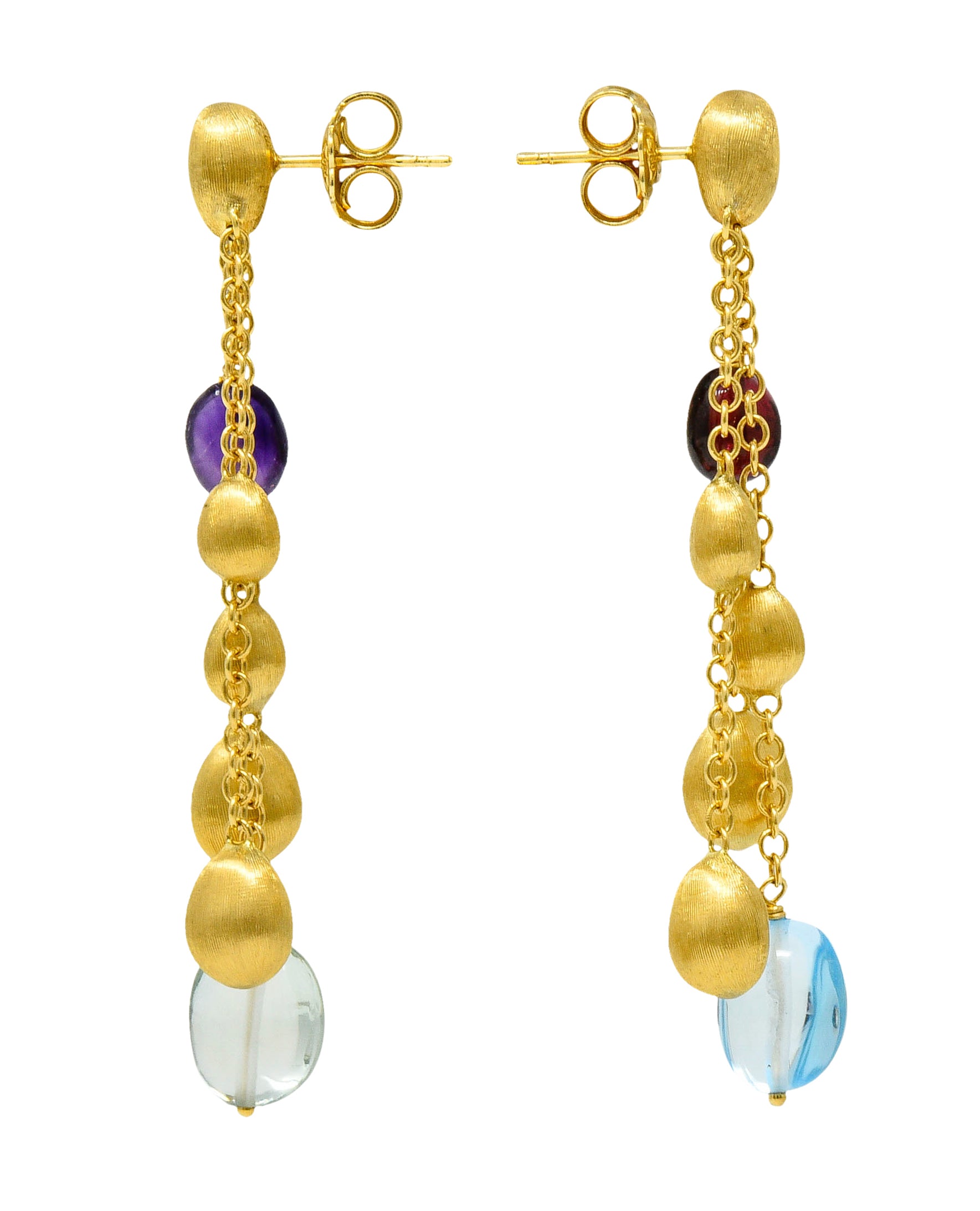 Marco Bicego Multi-Gem 18 Karat Gold Confetti Tassel Drop EarringsEarrings - Wilson's Estate Jewelry