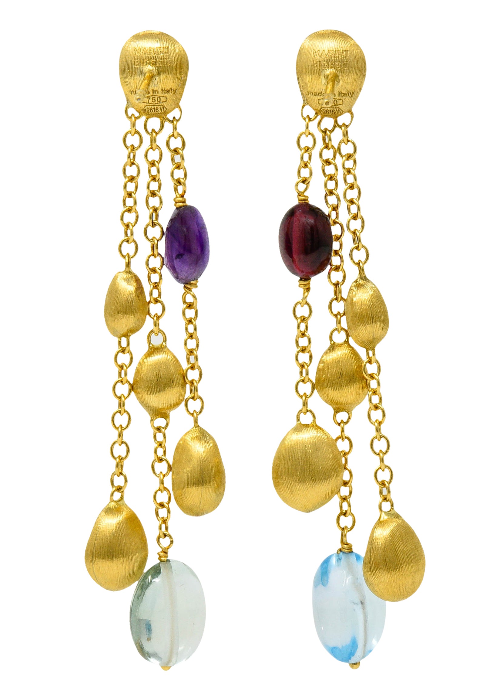 Marco Bicego Multi-Gem 18 Karat Gold Confetti Tassel Drop EarringsEarrings - Wilson's Estate Jewelry
