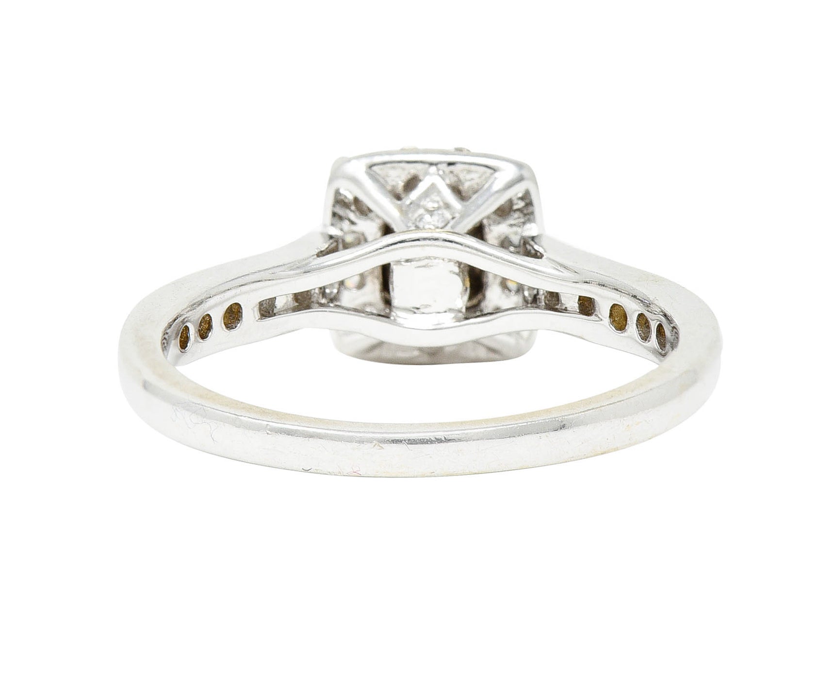 Contemporary 1.33 CTW Fancy Yellow Diamond & White Diamond 14 Karat Two-Tone Gold Engagement Ring IGIRing - Wilson's Estate Jewelry