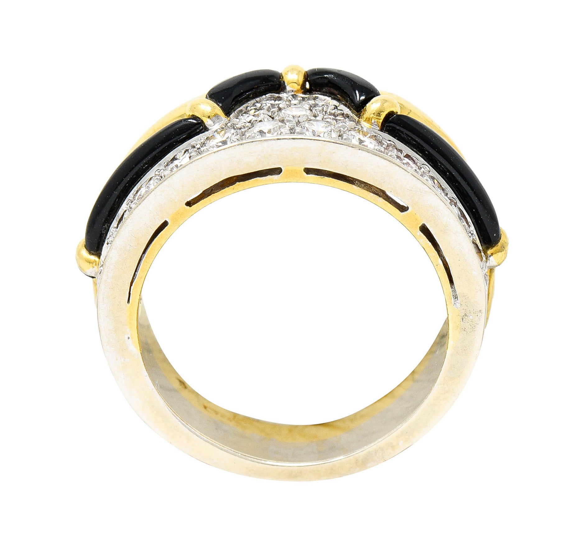 H. Stern Onyx 0.75 CTW Diamond 18 Karat Two-Tone Band RingRing - Wilson's Estate Jewelry