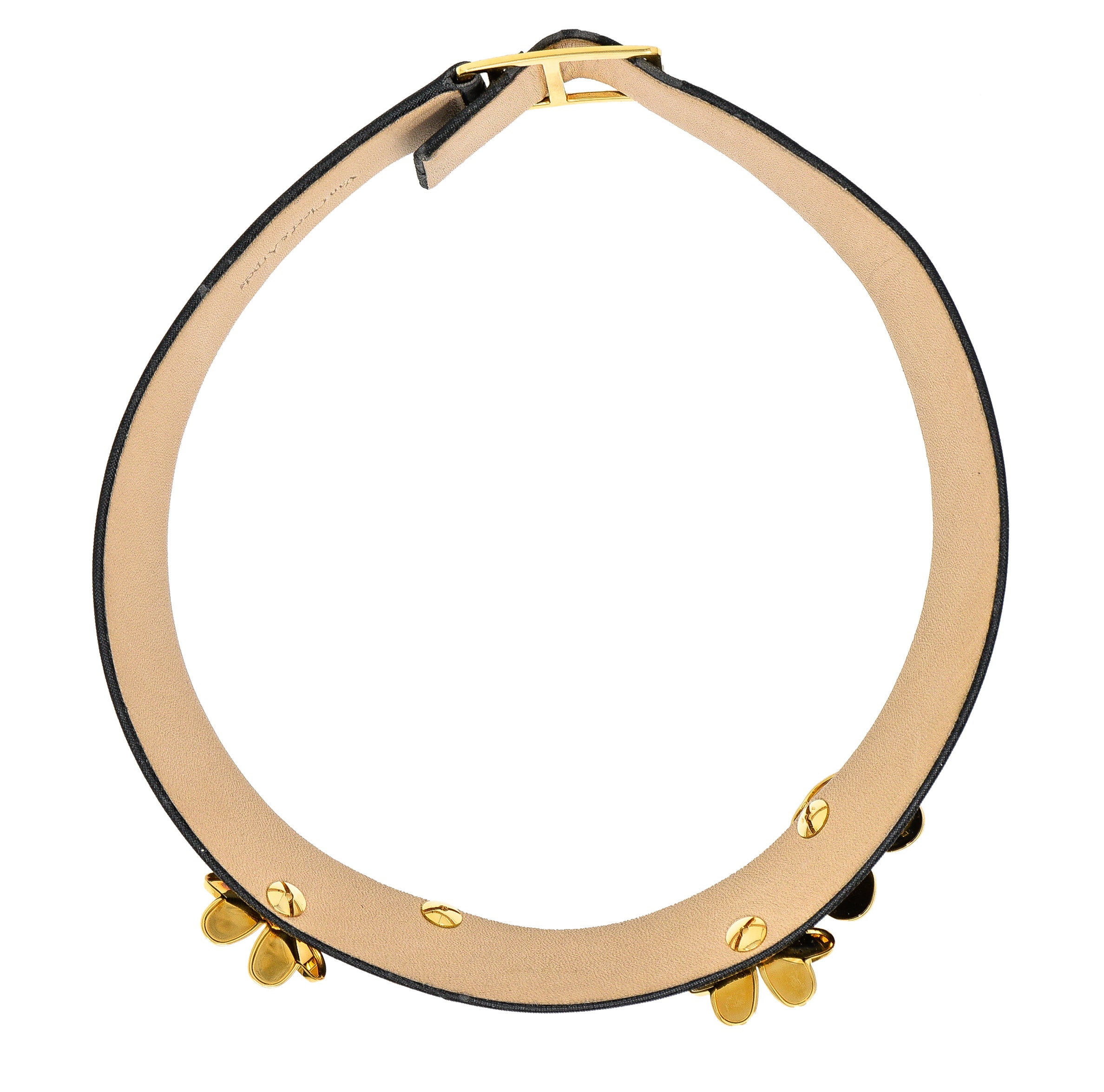 Van Cleef & Arpels Diamond 18 Karat Yellow Gold Silk Leather Frivole French Clover Vintage Collar Necklace Wilson's Estate Jewelry