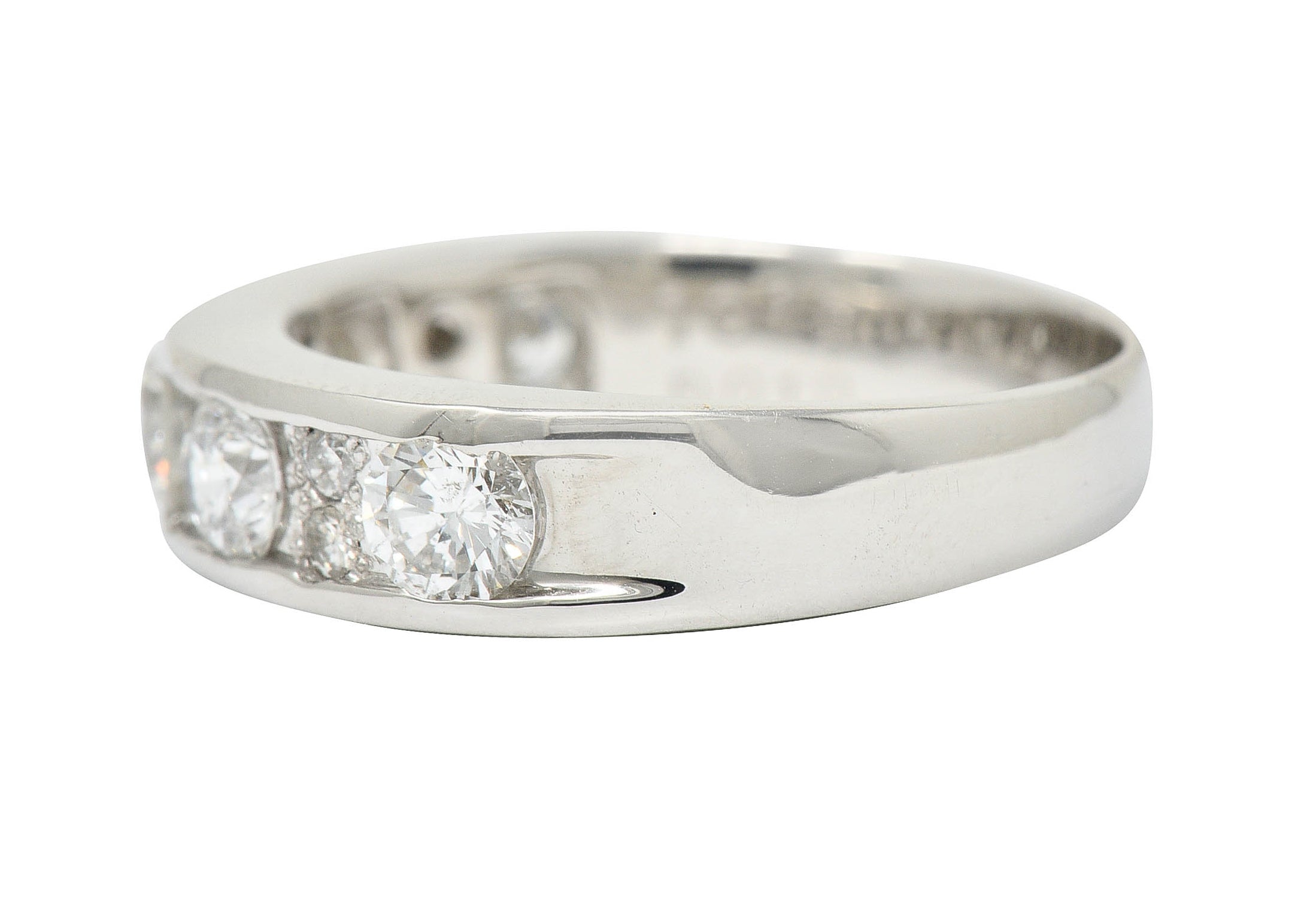 Contemporary 1.11 CTW Diamond Platinum Stacking Band RingRing - Wilson's Estate Jewelry
