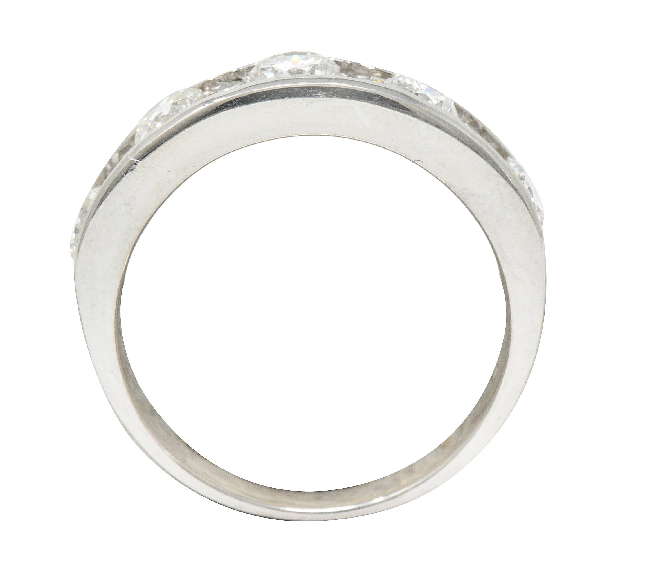 Contemporary 1.11 CTW Diamond Platinum Stacking Band RingRing - Wilson's Estate Jewelry