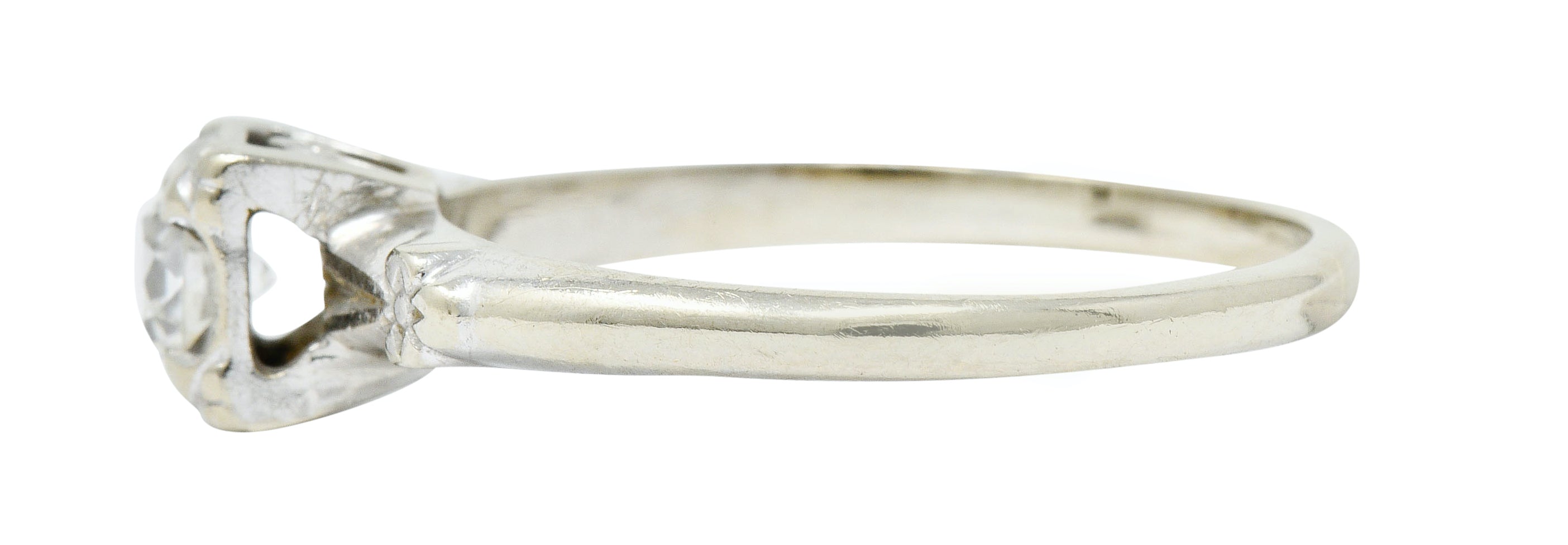 Retro 0.40 CTW Diamond 14 Karat White Gold Blossom Engagement RingRing - Wilson's Estate Jewelry