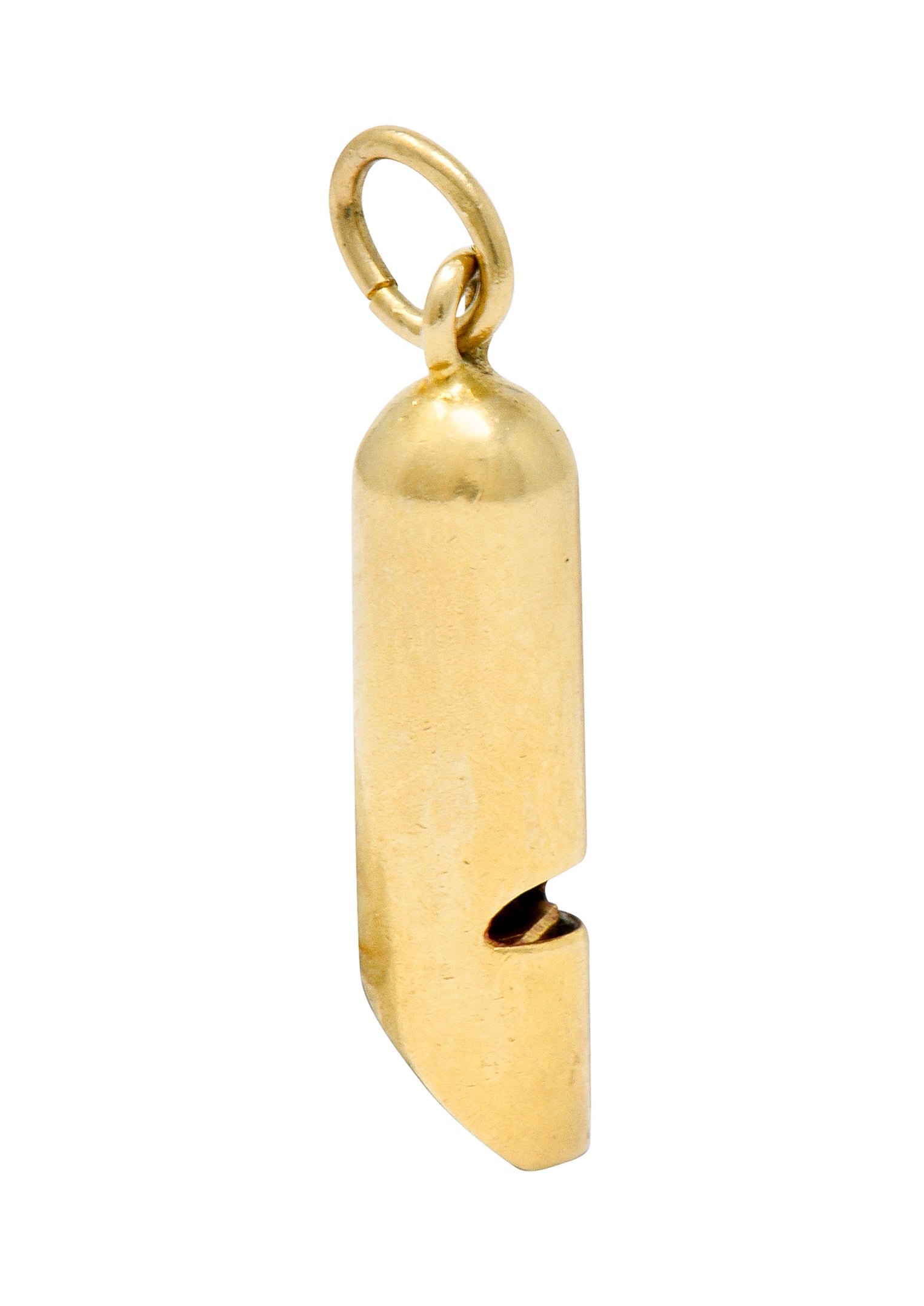 Art Nouveau 14 Karat Gold Functional Antique Whistle Charm - Wilson's Estate Jewelry