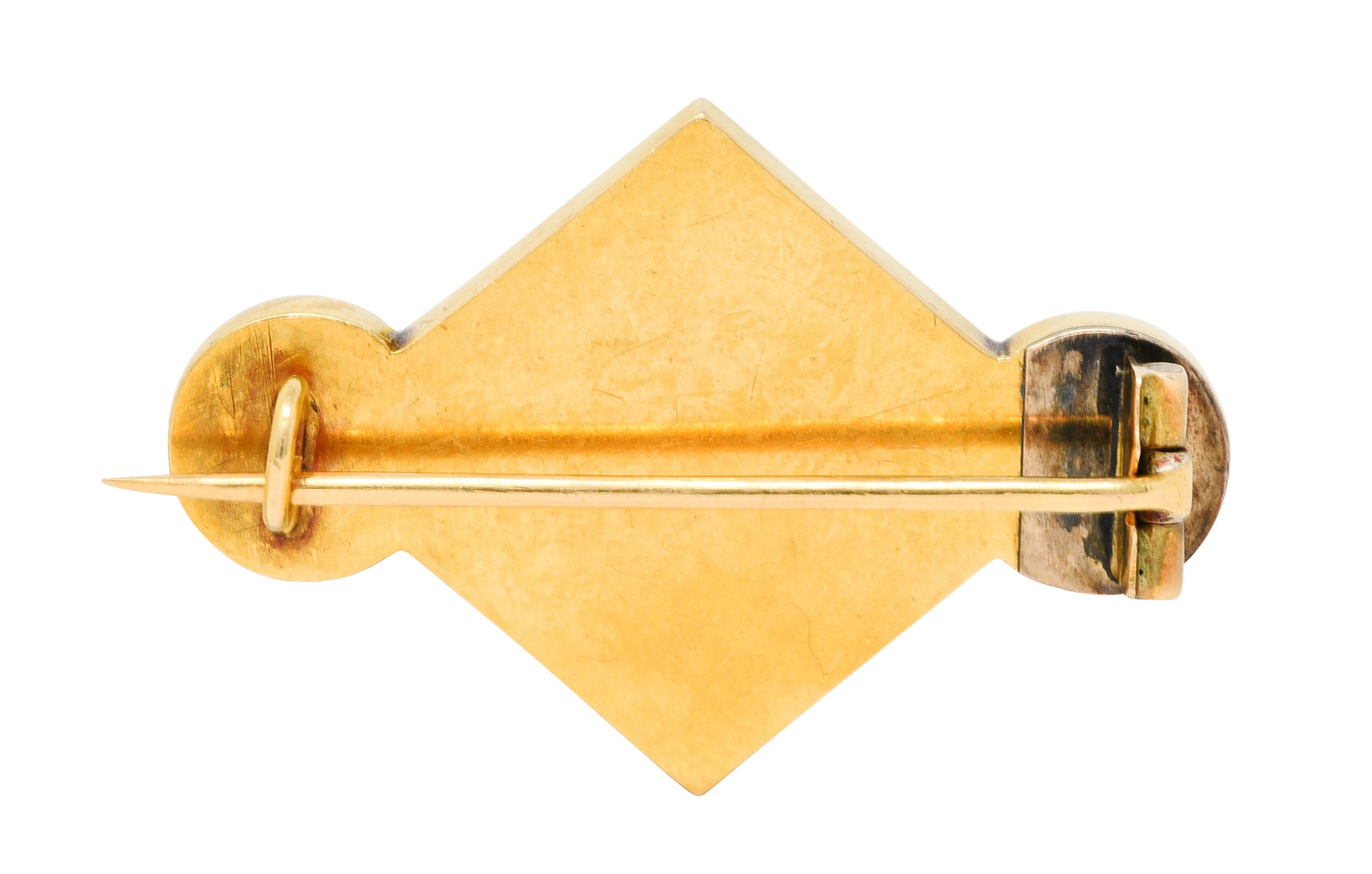 Egyptian Revival Micro Mosaic 18 Karat Gold Pharaoh BroochBrooch - Wilson's Estate Jewelry