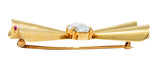Retro Aquamarine Ruby 14 Karat Gold Bow BroochBrooch - Wilson's Estate Jewelry