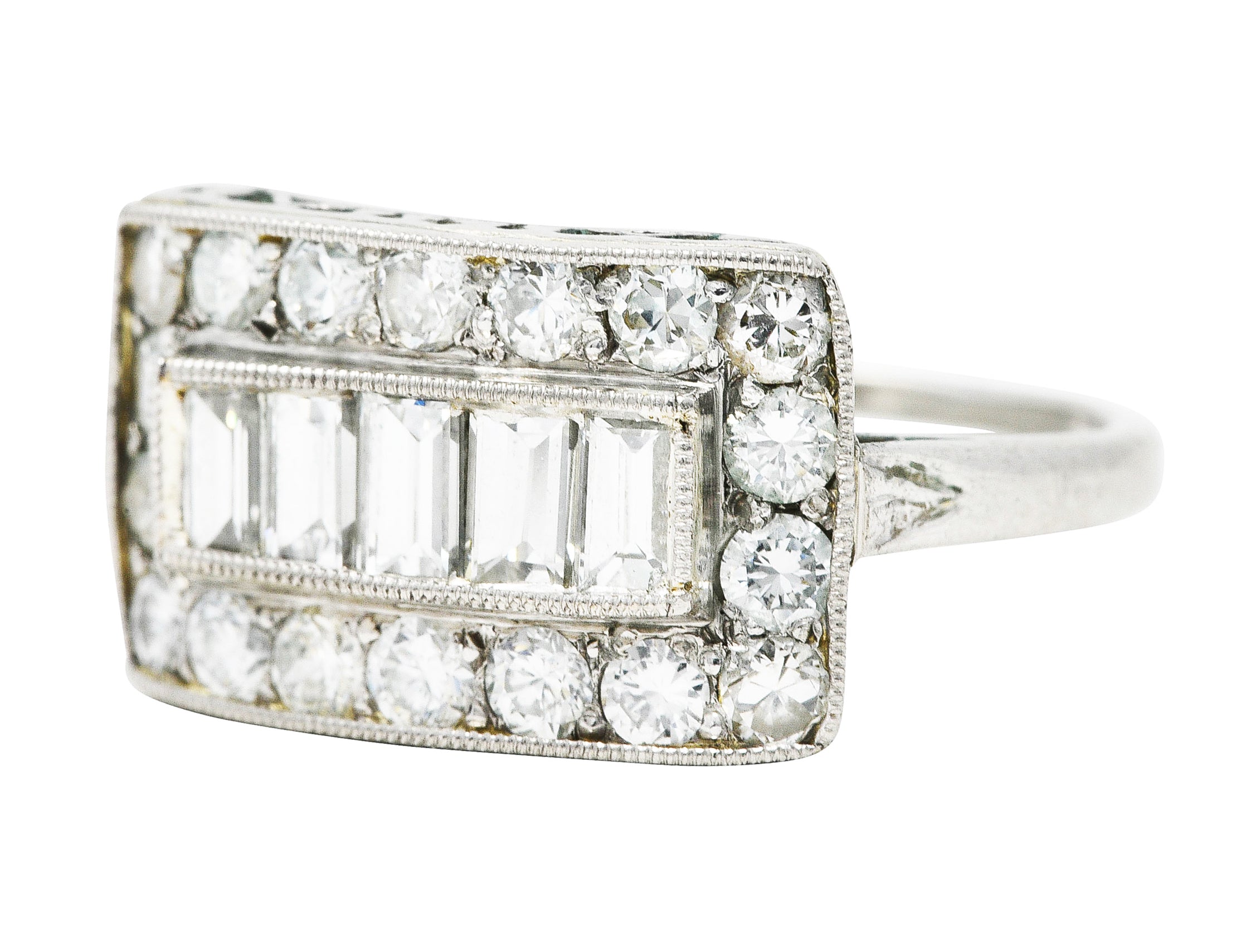 1930's Art Deco 1.25 CTW Diamond Platinum Dinner RingRing - Wilson's Estate Jewelry