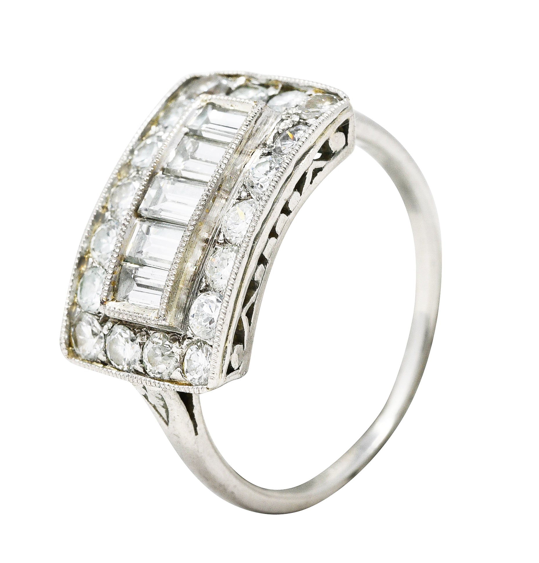 1930's Art Deco 1.25 CTW Diamond Platinum Dinner RingRing - Wilson's Estate Jewelry