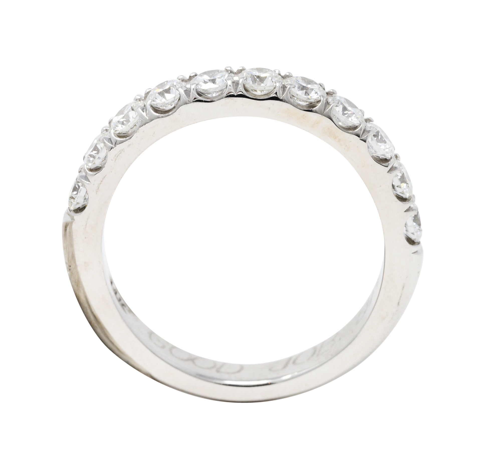 Contemporary 0.75 CTW Diamond 14 Karat White Gold Anniversary Band RingRing - Wilson's Estate Jewelry