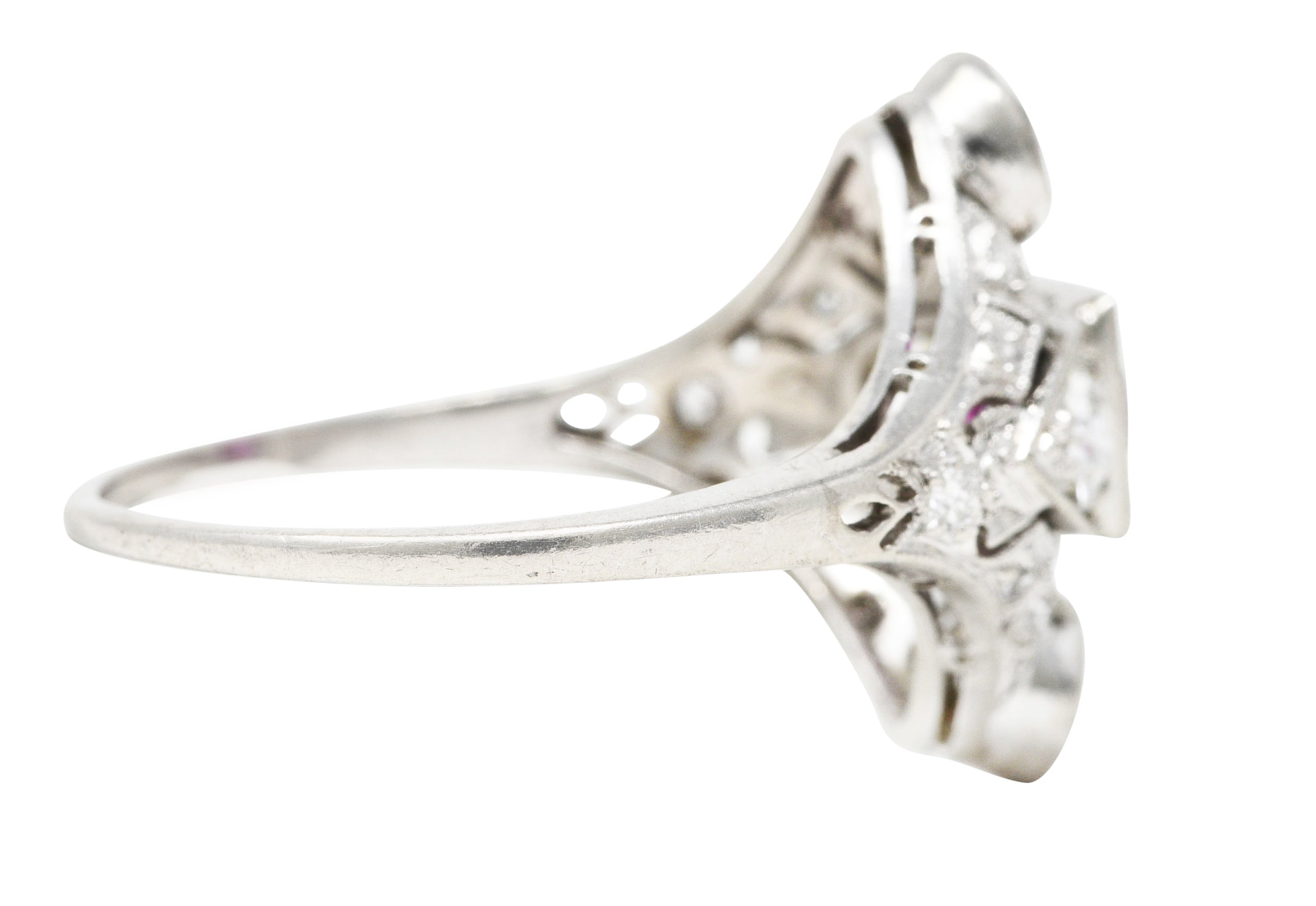 Art Deco 2.12 CTW No Heat Burma Ruby Diamond Platinum Dinner Ring GIA Wilson's Estate Jewelry