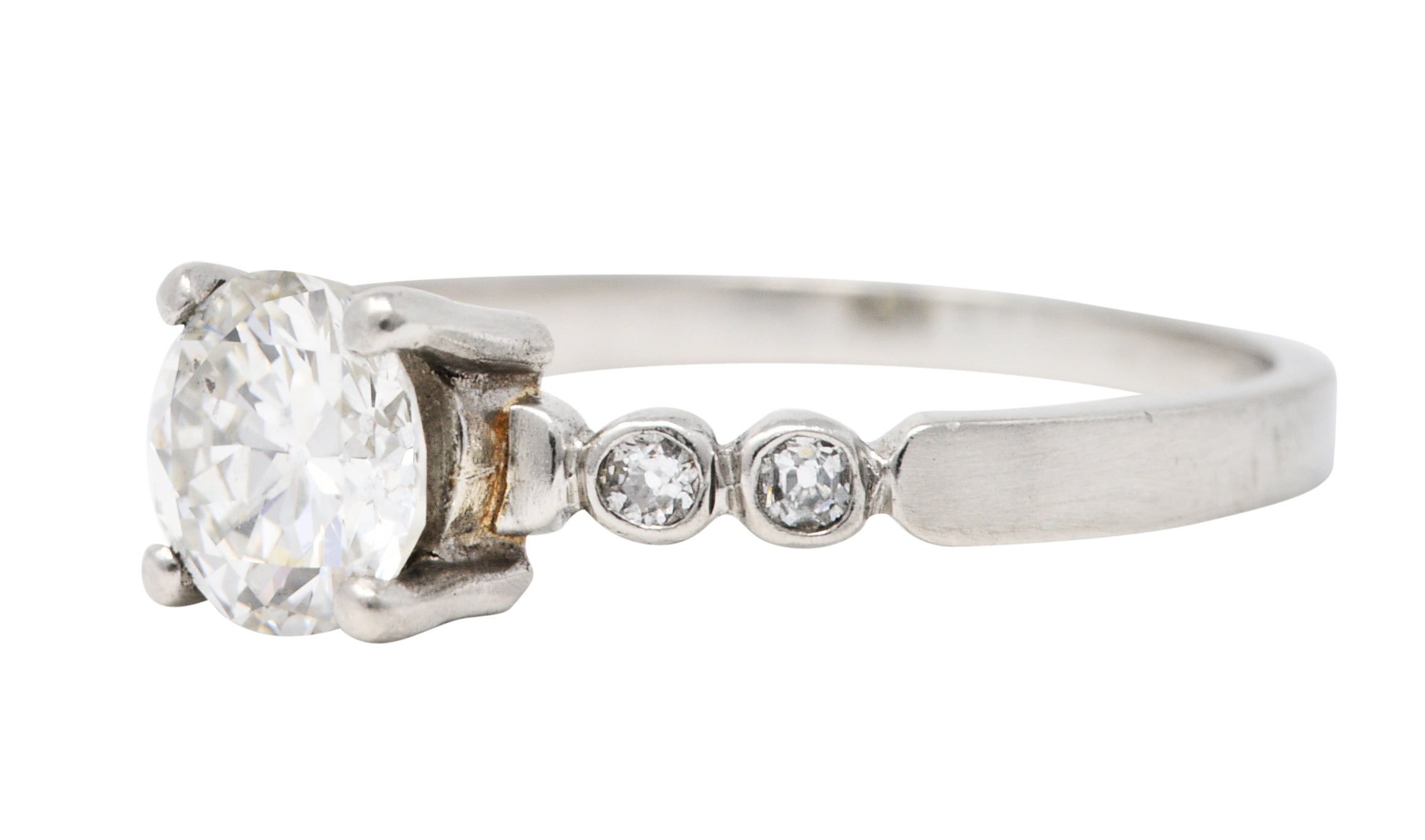 Late Art Deco 0.82 CTW Diamond Platinum Engagement RingRing - Wilson's Estate Jewelry