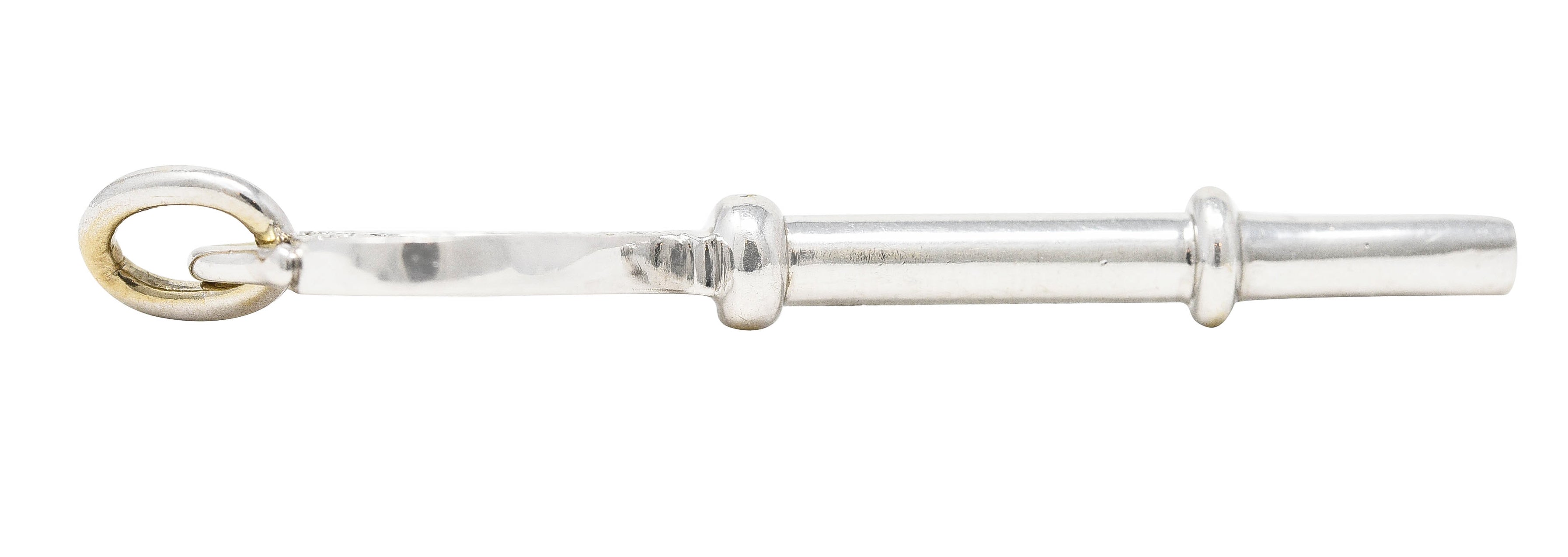 Tiffany & Co. Diamond 18 Karat White Gold Heart Key Pendant Wilson's Estate Jewelry