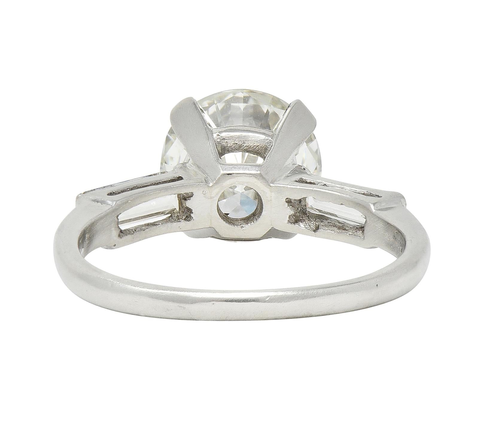 Mid-Century 2.74 CTW Transitional Cut Diamond Platinum Engagement Ring GIA
