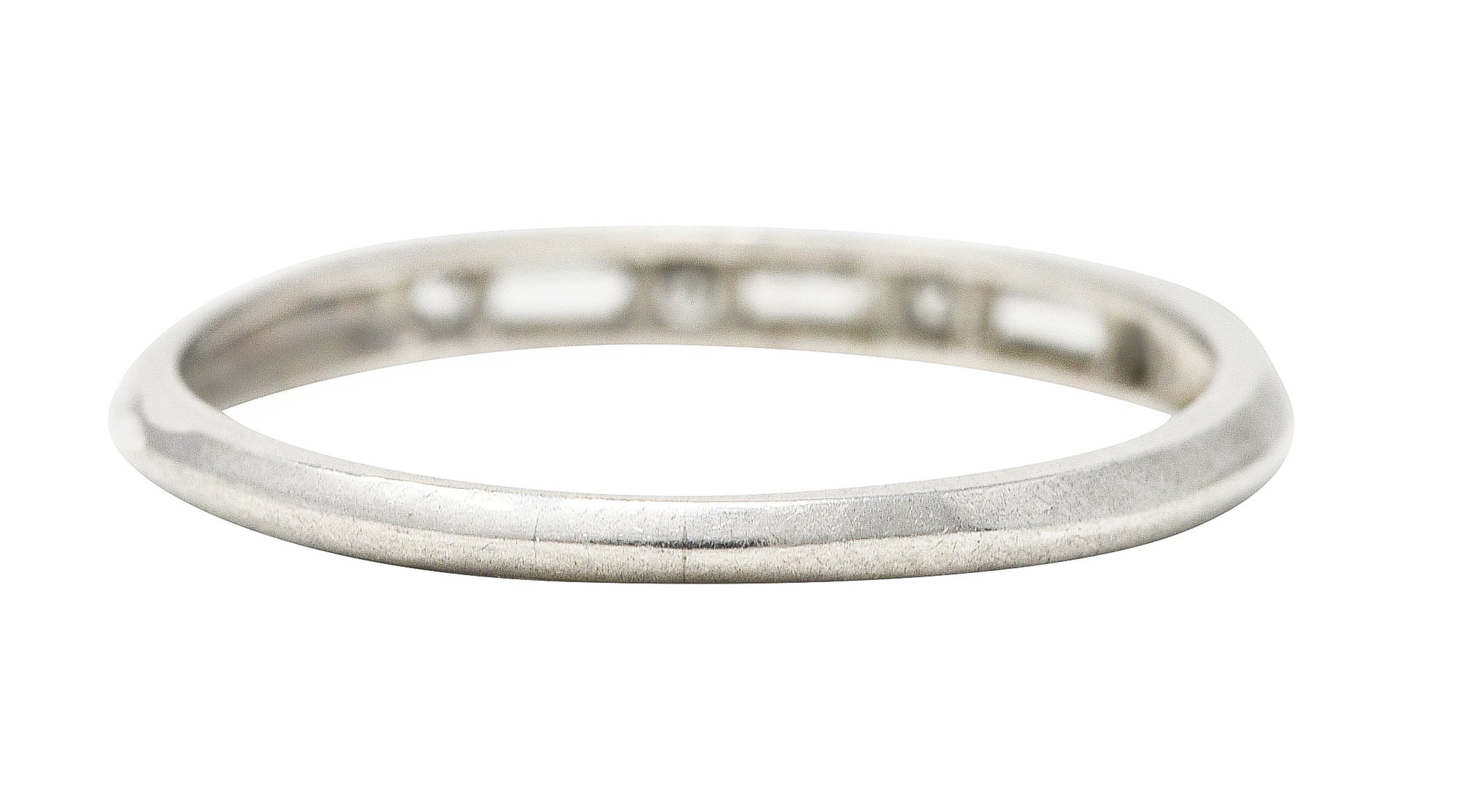 1950's Mid-Century Diamond Platinum Wedding Band Vintage Ring Wilson's Estate Jewelry