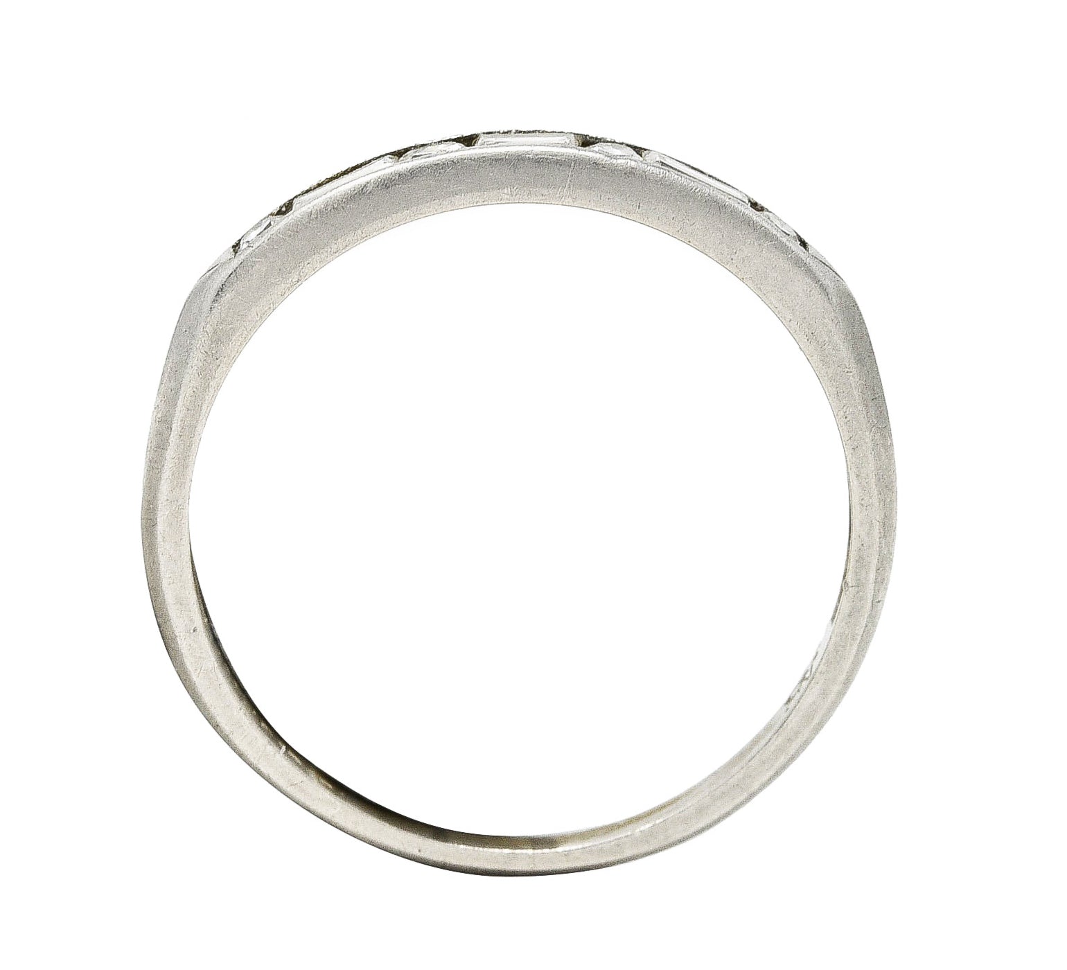 1950's Mid-Century Diamond Platinum Wedding Band Vintage Ring Wilson's Estate Jewelry