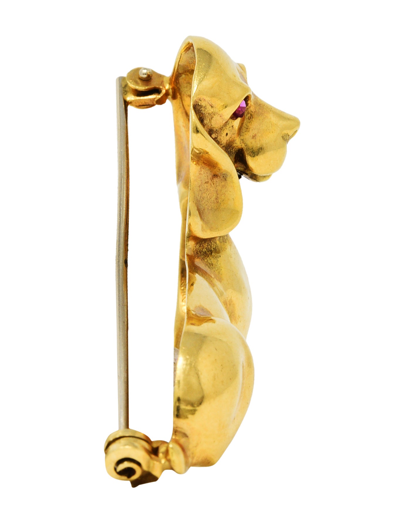 1970's Italian Vintage Ruby Diamond Dachshund Dog BroochBrooch - Wilson's Estate Jewelry