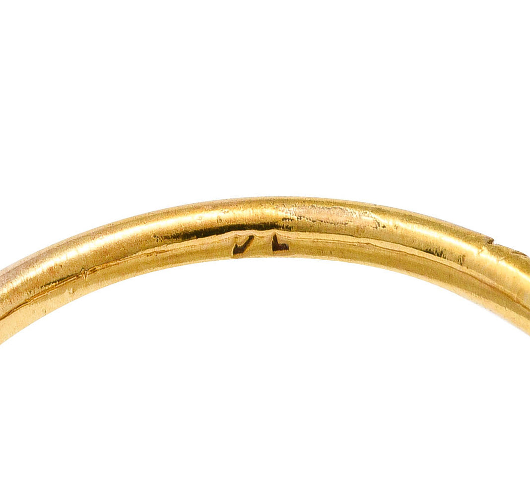 Victorian Diamond 14 Karat Yellow Gold Snake Love Knot Ring Wilson's Estate Jewelry