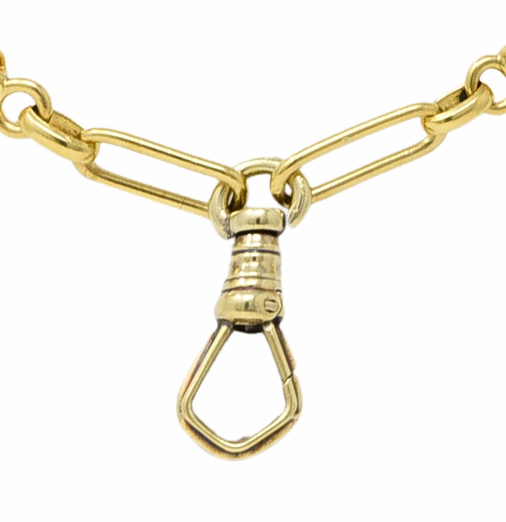 Victorian 18 Karat Yellow Gold Woven Twist Antique Chain Link Necklace Wilson's Estate Jewelry