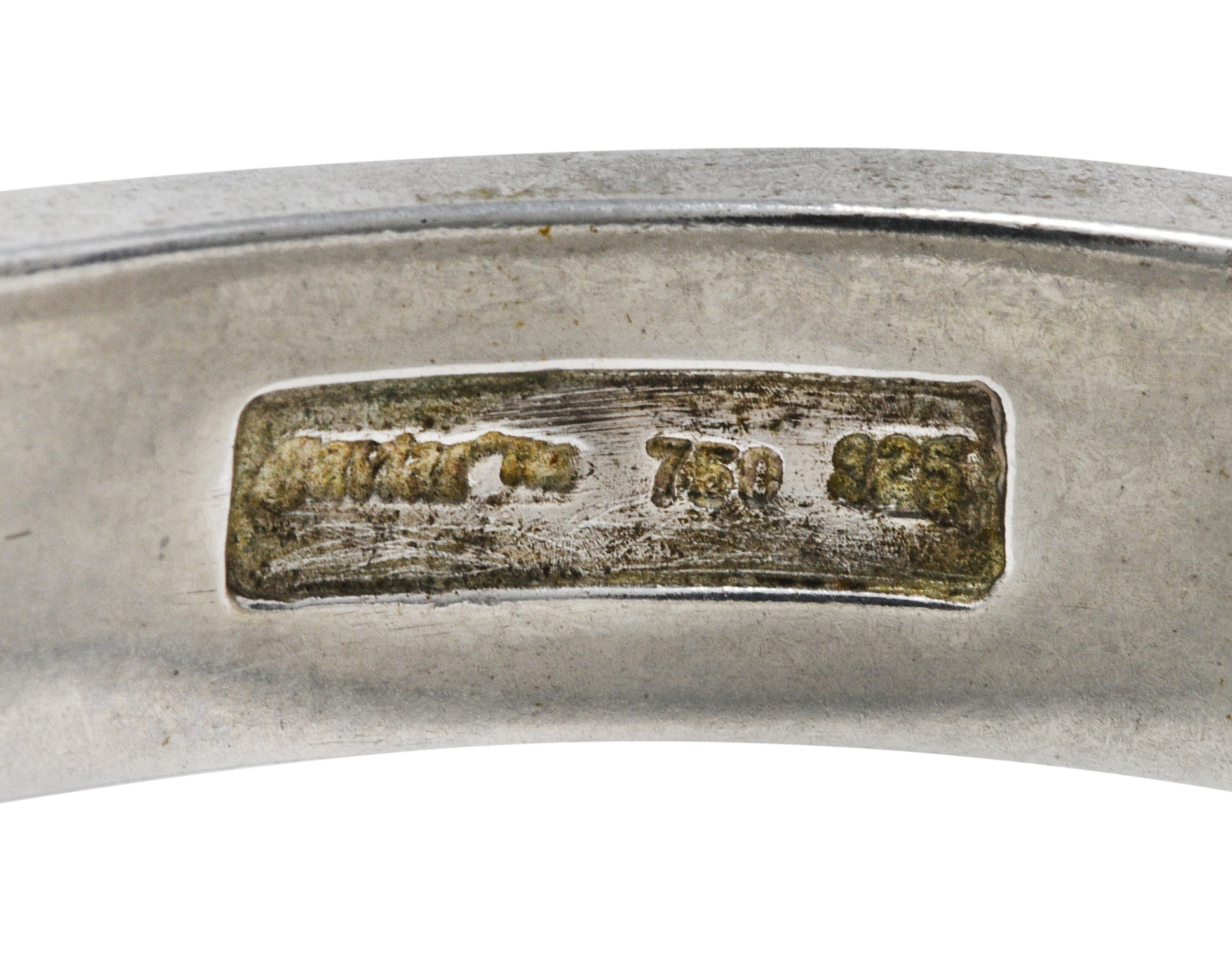 Lagos 18 Karat Gold Sterling Silver Sugarloaf Caviar Collection Bangle Braceletbracelet - Wilson's Estate Jewelry