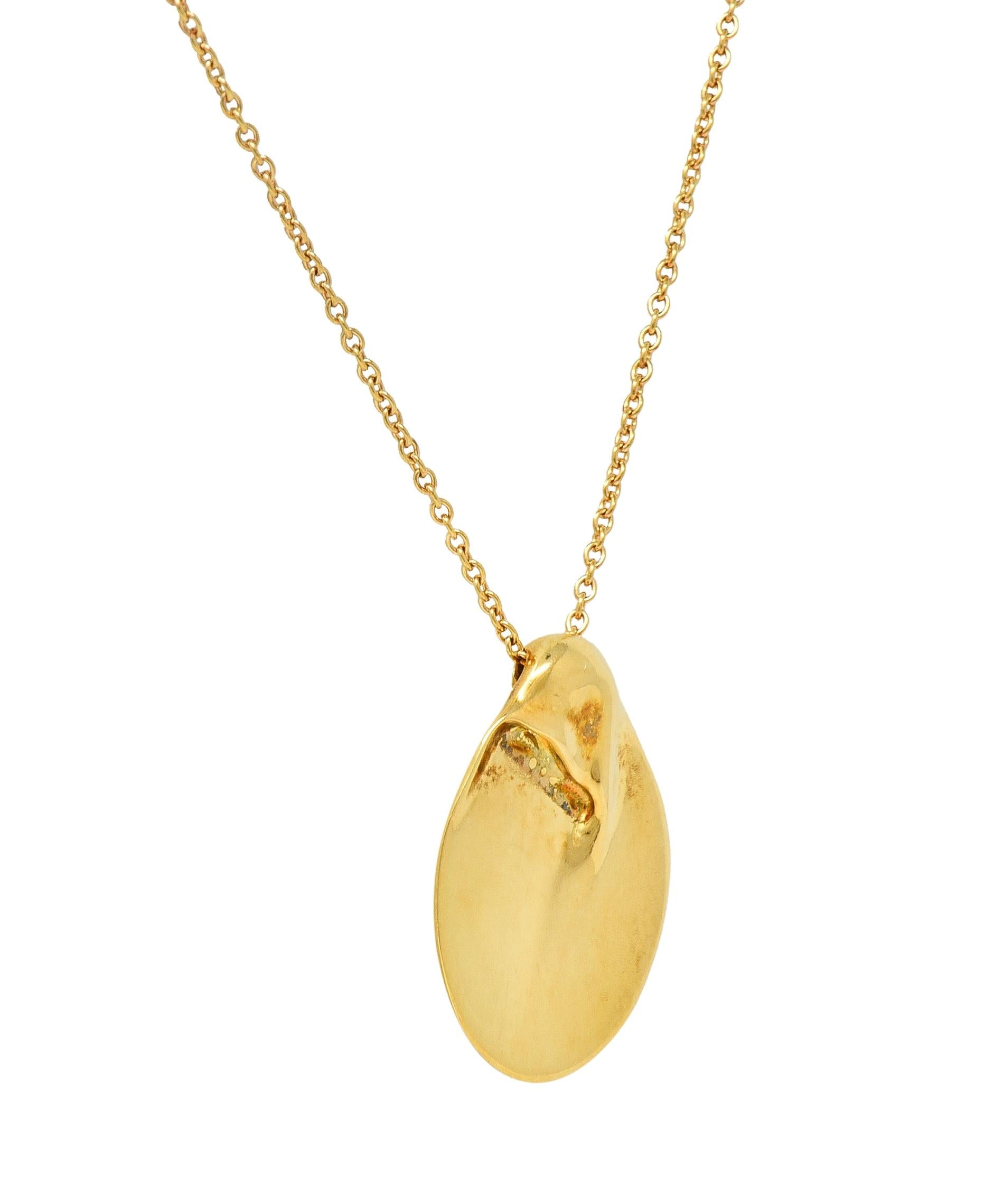 Elsa Peretti Tiffany & Co. 18 Karat Yellow Gold Organic Form Pendant Necklace