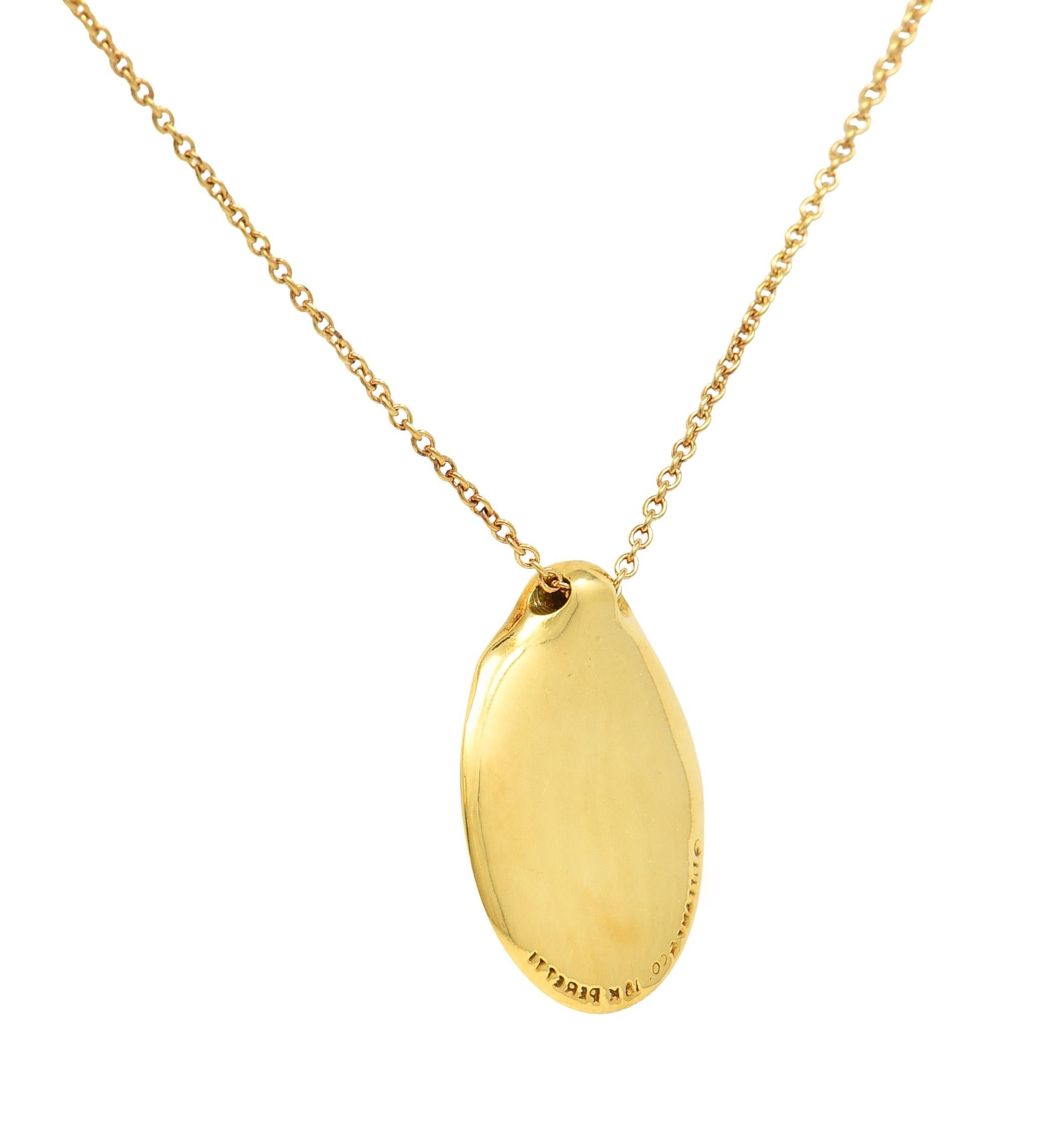 Elsa Peretti Tiffany & Co. 18 Karat Yellow Gold Organic Form Pendant Necklace