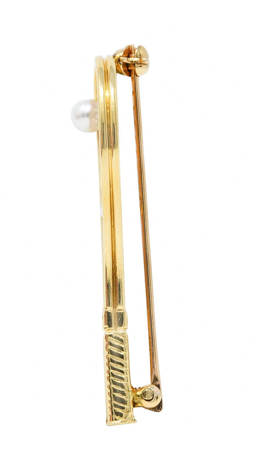 Larter & Sons Pearl 14 Karat Gold Wilson Tennis Racket BroochBrooch - Wilson's Estate Jewelry