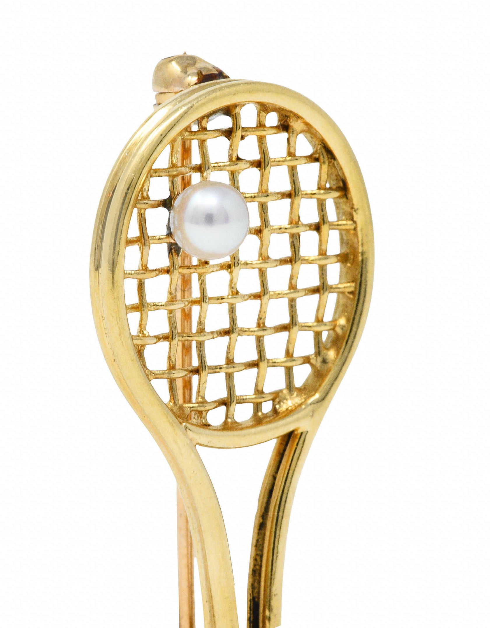 Larter & Sons Pearl 14 Karat Gold Wilson Tennis Racket BroochBrooch - Wilson's Estate Jewelry