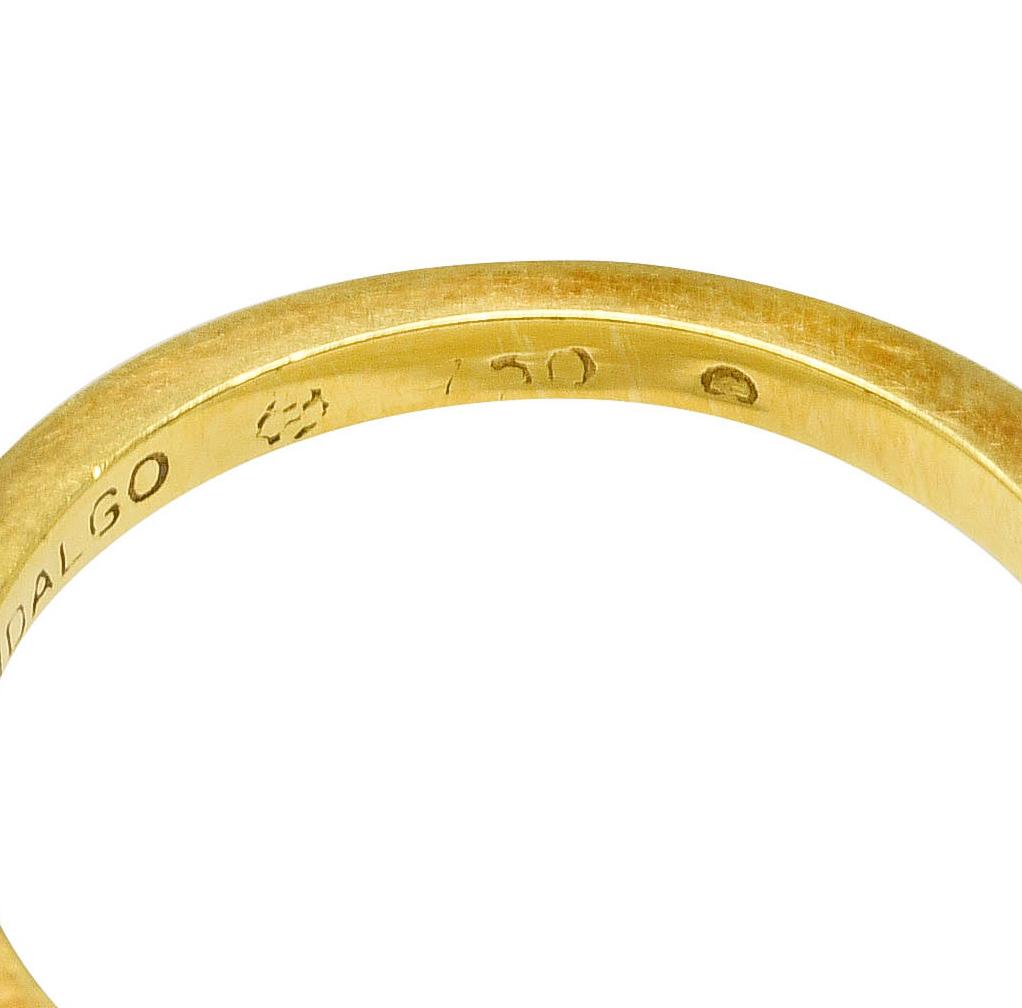 Hidalgo 1990's Vintage Peach Enamel 18 Karat Yellow Gold Eternity Band Ring