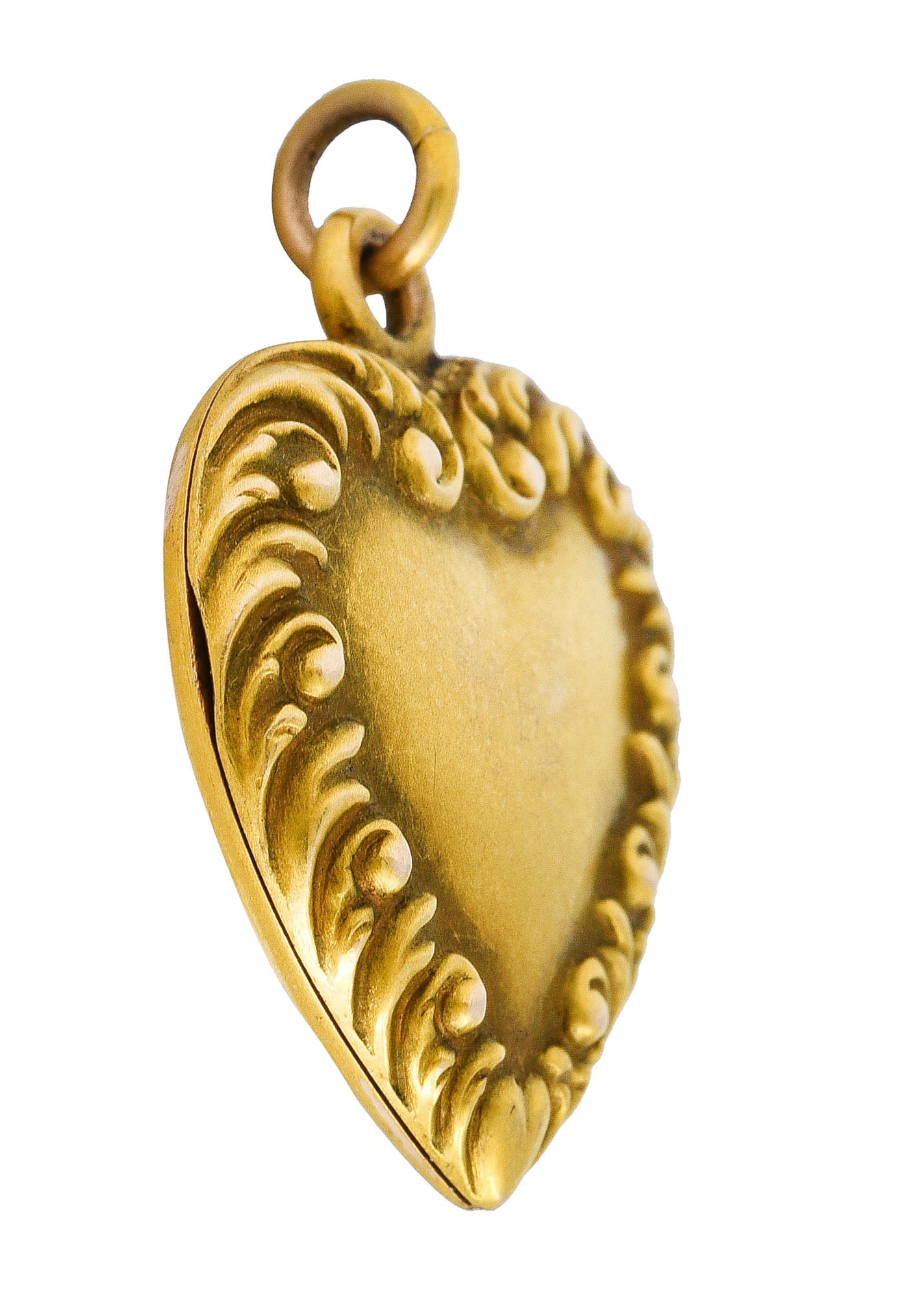 1900 Victorian 14 Karat Gold Heart Locket Pendantcharm - Wilson's Estate Jewelry