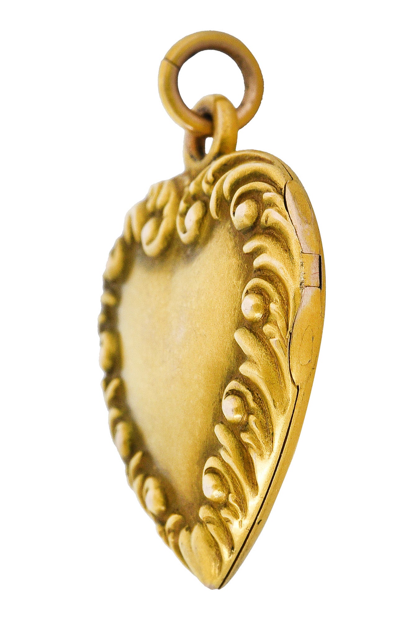1900 Victorian 14 Karat Gold Heart Locket Pendantcharm - Wilson's Estate Jewelry