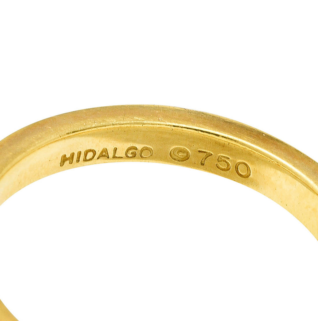 .1111 *Hidalgo Vintage Green Enamel 18 Karat Yellow Gold Unisex Eternity Band Ring Wilson's Estate Jewelry