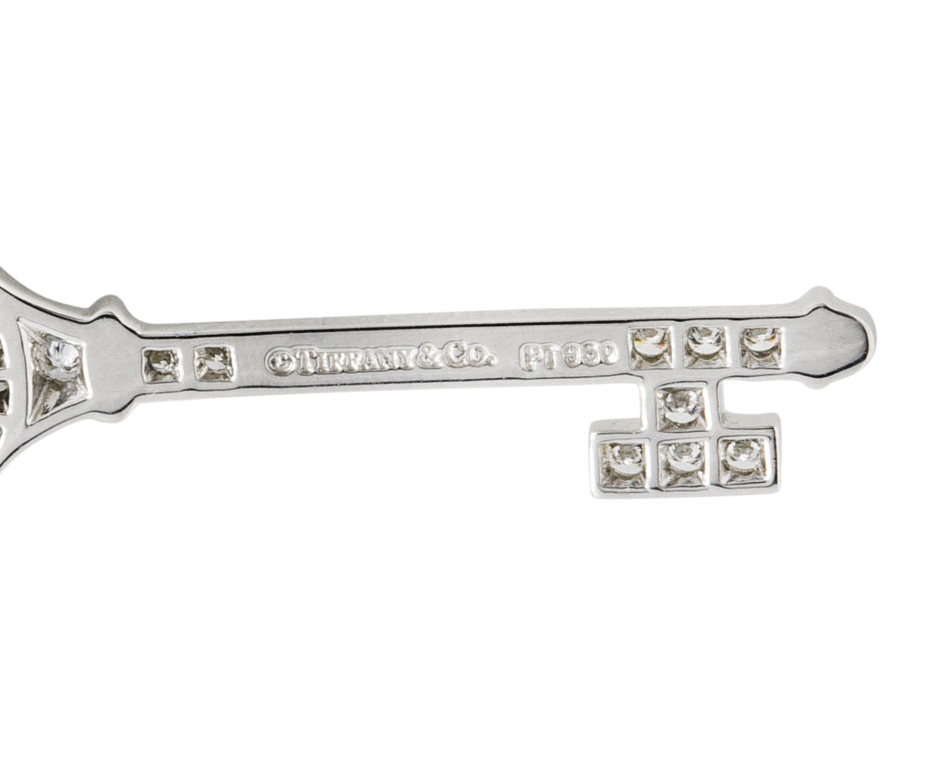 Tiffany & Co. 0.51 CTW Diamond Platinum Quatrefoil Key Pendant NecklaceNecklace - Wilson's Estate Jewelry