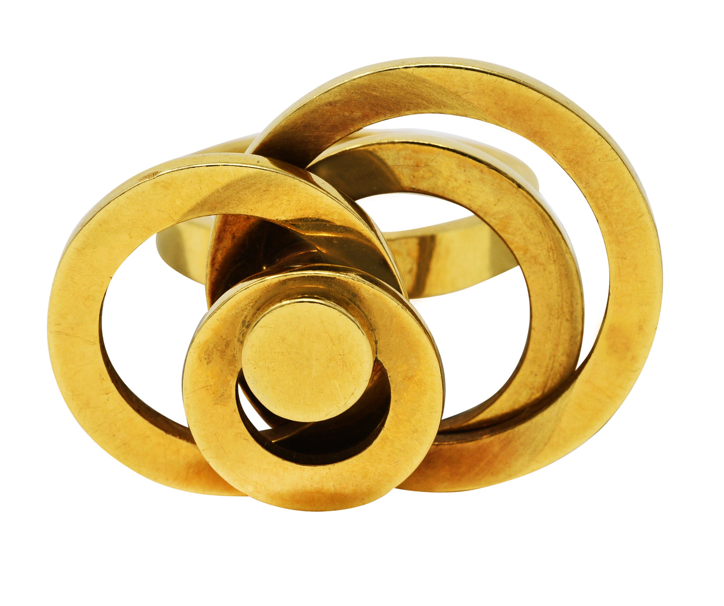 French 1960's Vintage 18 Karat Yellow Gold Fidget Spinner RingRing - Wilson's Estate Jewelry