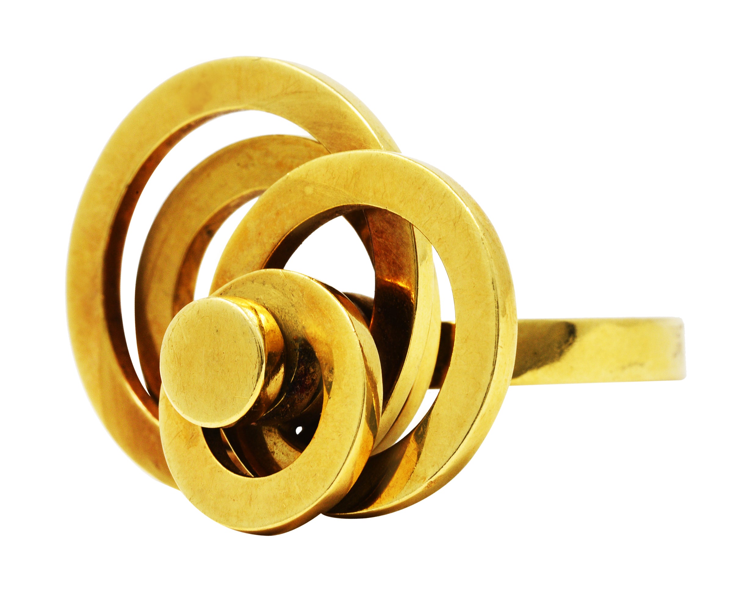 French 1960's Vintage 18 Karat Yellow Gold Fidget Spinner RingRing - Wilson's Estate Jewelry