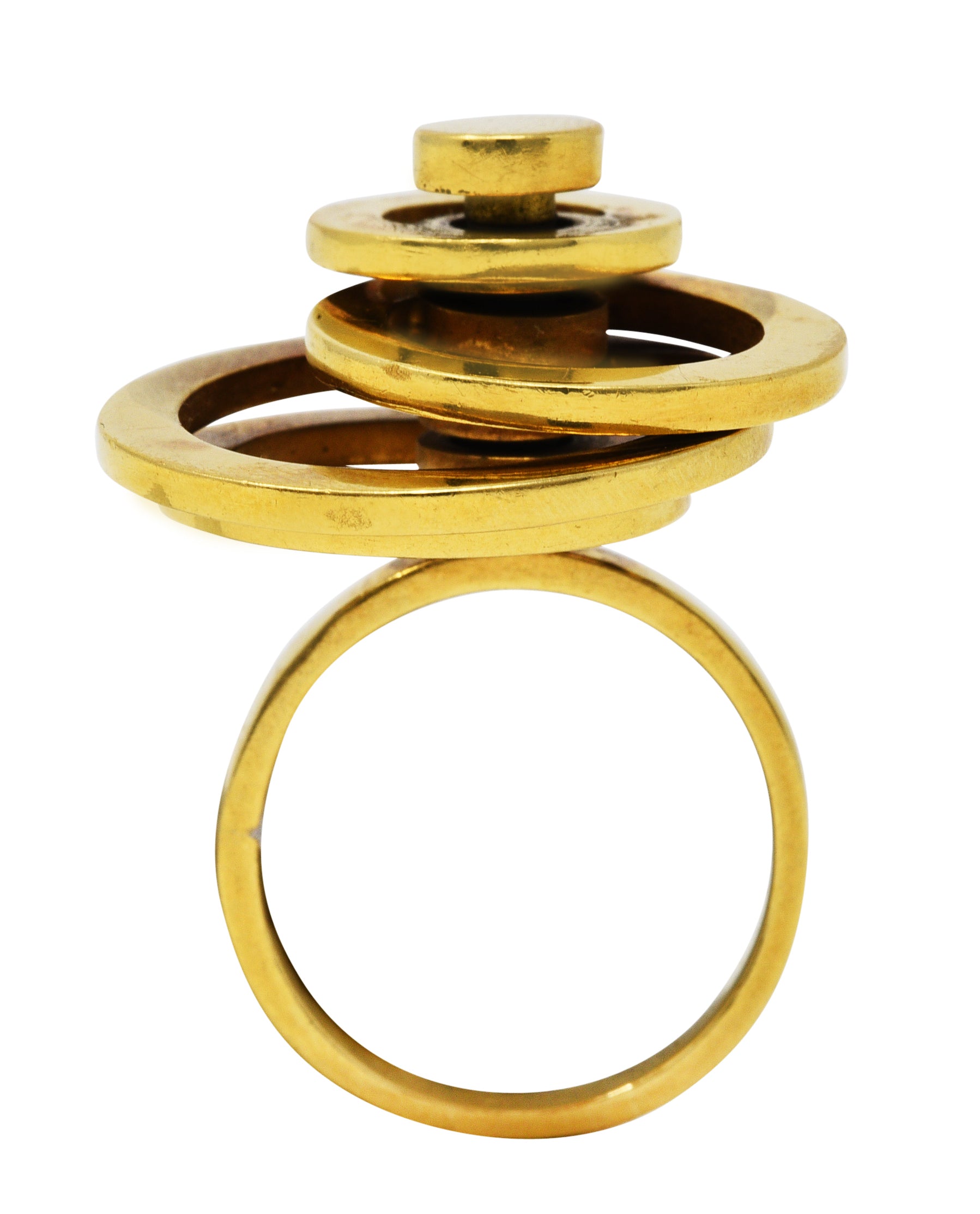 French 1960's Vintage 18 Karat Yellow Gold Fidget Spinner RingRing - Wilson's Estate Jewelry