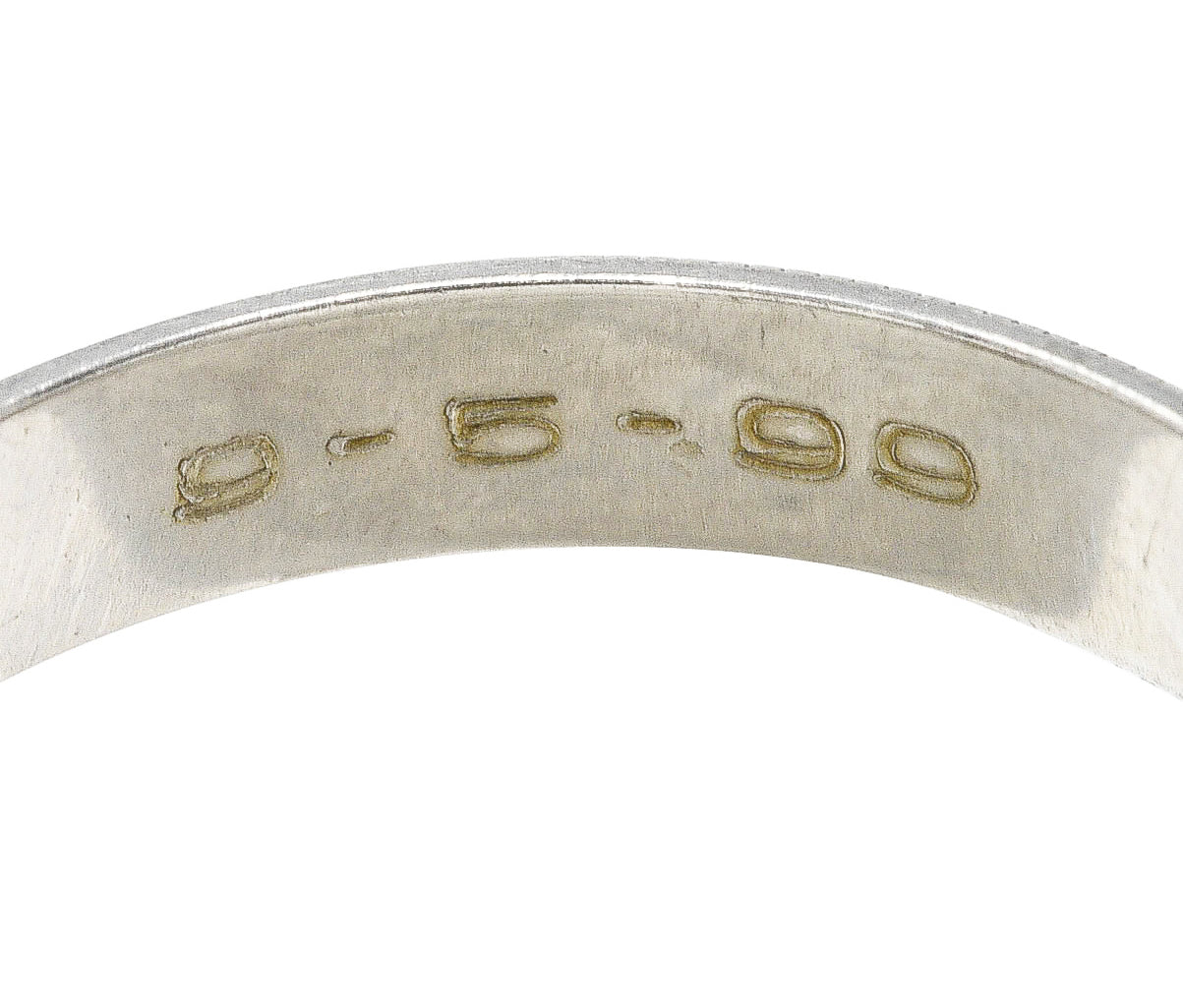 Vintage Platinum Decorative Wedding Band Ring Wilson's Estate Jewelry