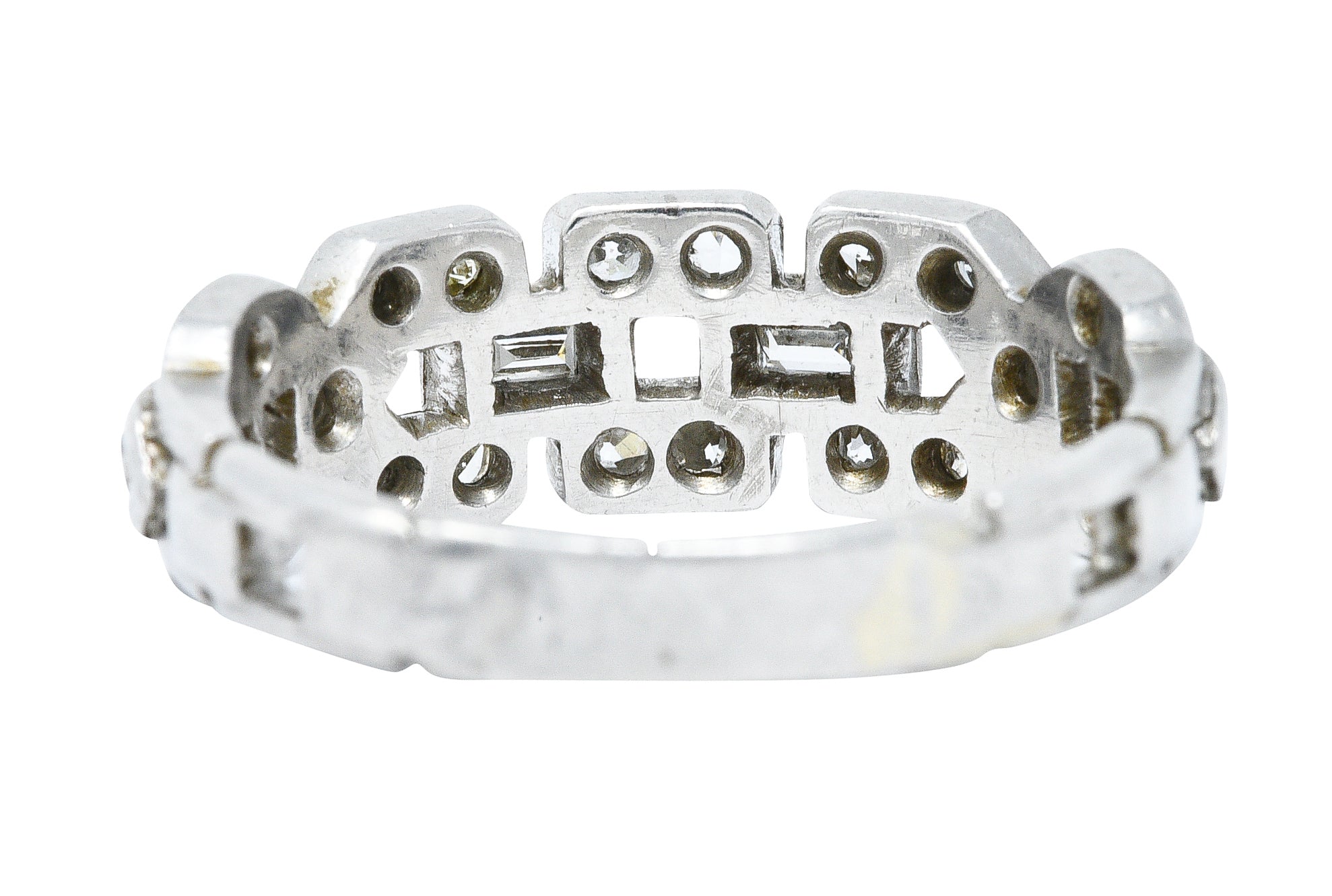 Art Deco 0.60 CTW Diamond Platinum Buckle Band RingRing - Wilson's Estate Jewelry