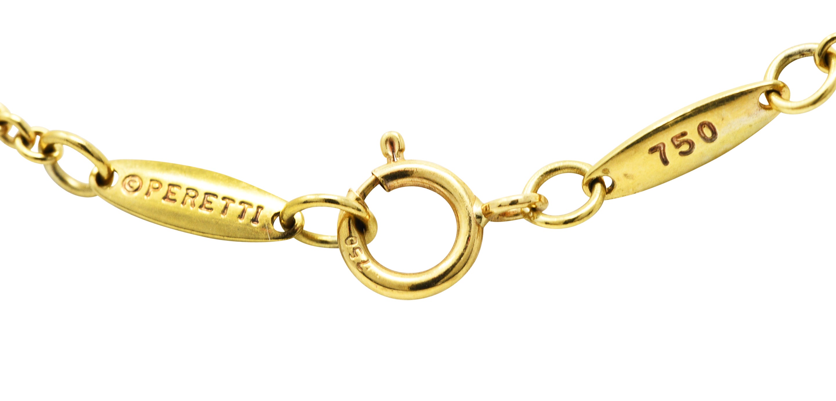 Elsa Peretti Tiffany & Co. Turquoise 18 Karat Gold Bottle NecklaceNecklace - Wilson's Estate Jewelry