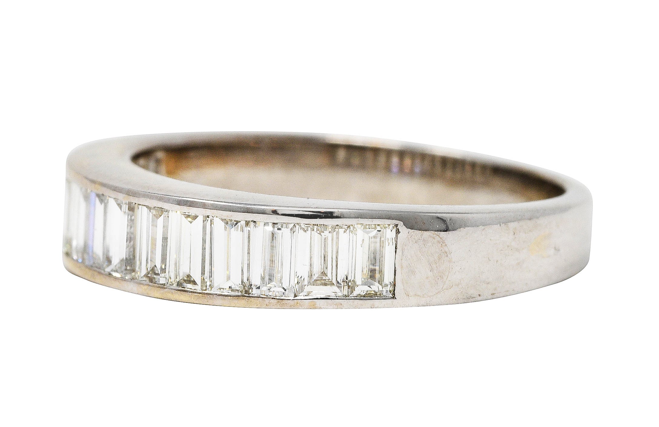 Vintage 1.25 CTW Diamond 18 Karat White Gold Channel BandRing - Wilson's Estate Jewelry
