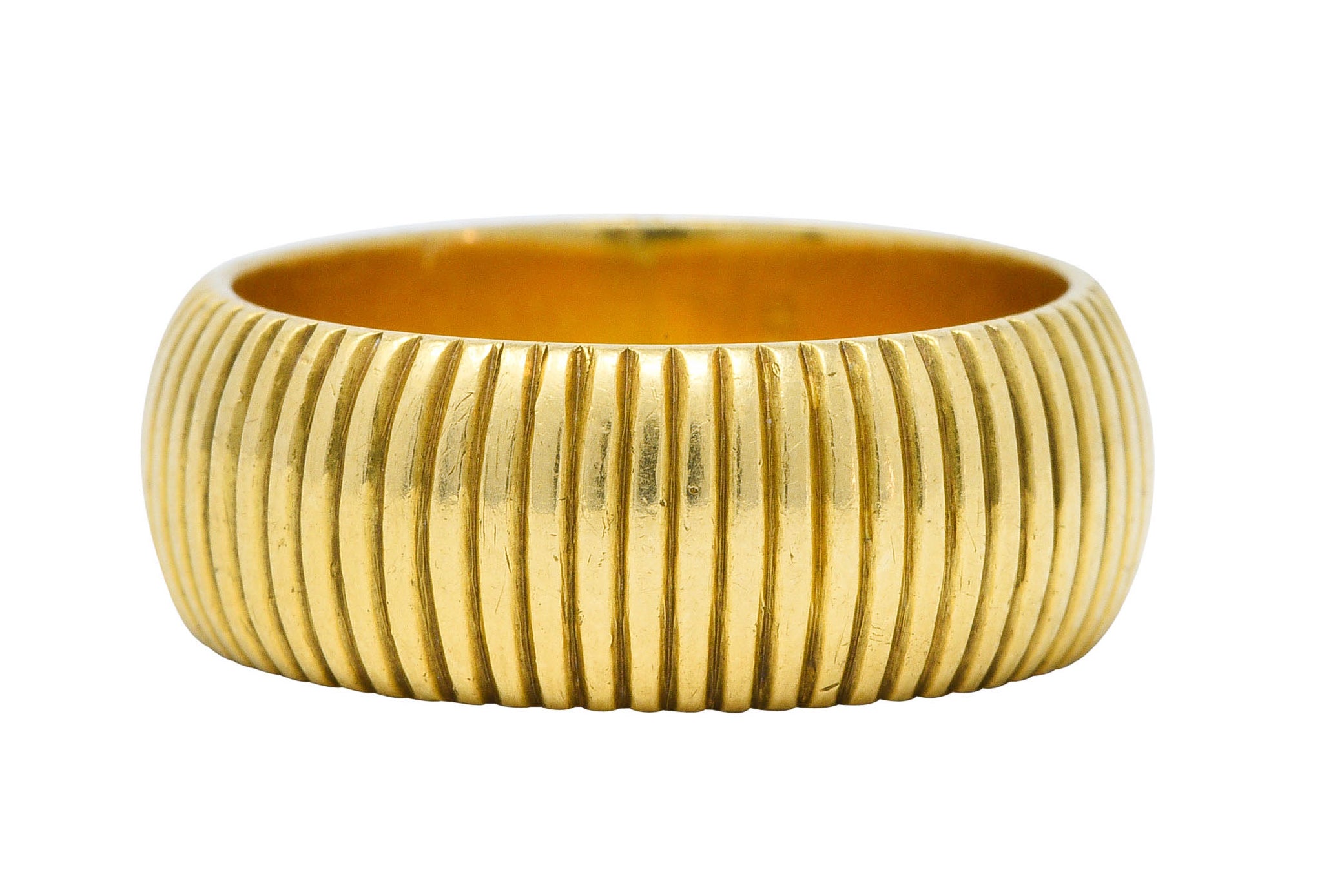 Antique J.E. Caldwell 18 Karat Gold Ribbed Band Unisex Ring Circa 1905Ring - Wilson's Estate Jewelry