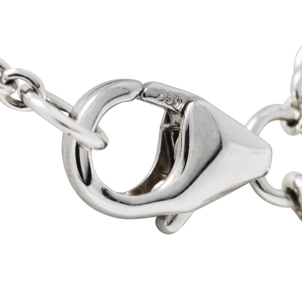 2000's Diamond 18 Karat White Gold Interlocking Rings Station NecklaceNecklace - Wilson's Estate Jewelry