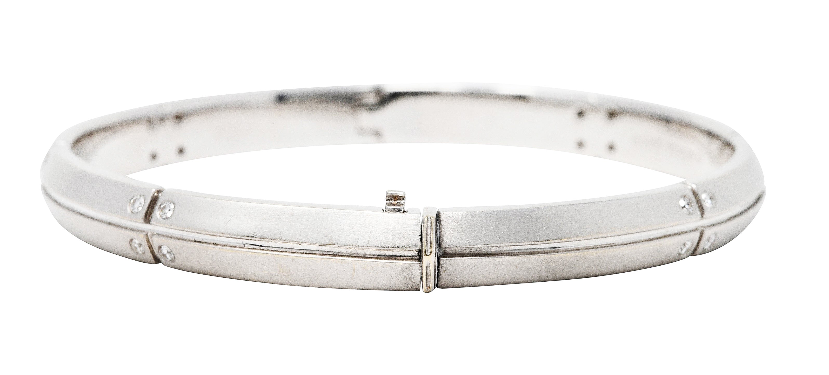 2000's Tiffany & Co. Diamond 18 Karat White Gold Streamerica Bangle Braceletbracelet - Wilson's Estate Jewelry
