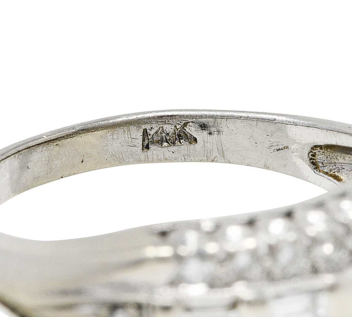 Mid-Century 0.60 CTW Diamond 14 Karat White Gold Fishtail Band RingRing - Wilson's Estate Jewelry