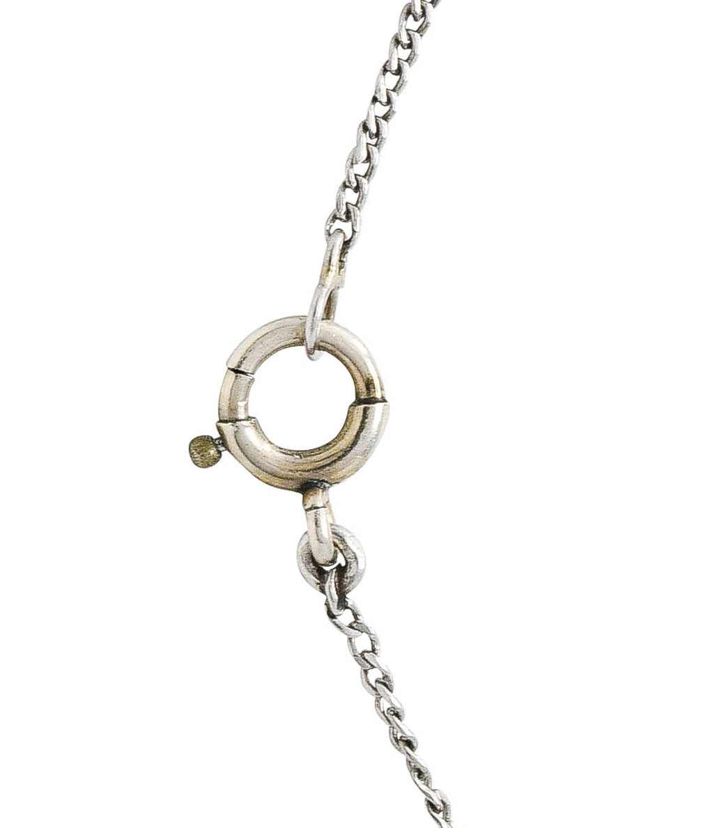 1910 Edwardian 1.00 CTW Diamond Platinum Drop NecklaceNecklace - Wilson's Estate Jewelry